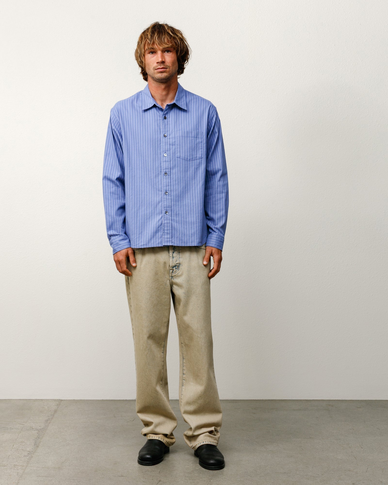 Stussy Men's Oxford Shirt Blue Stripe