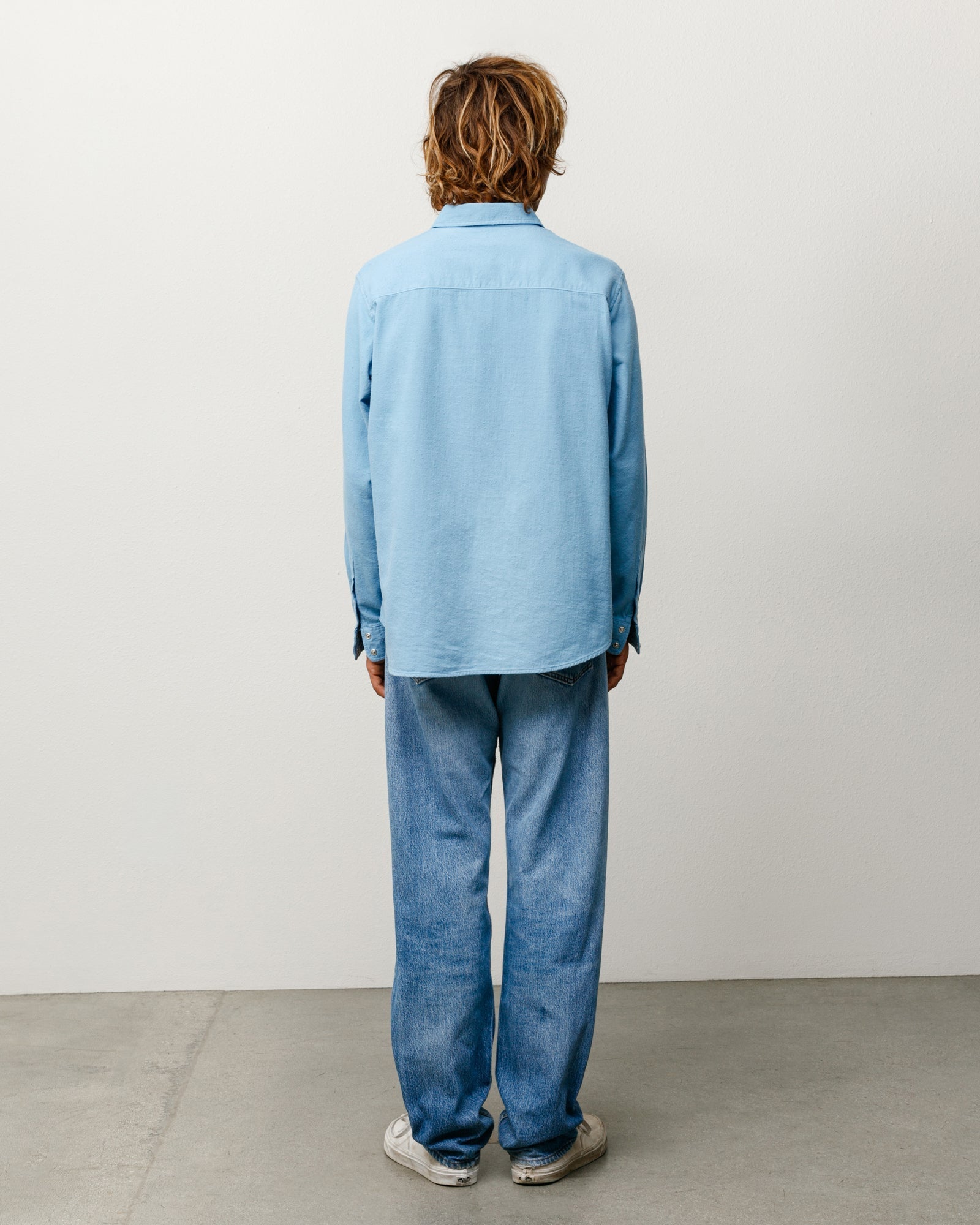 Stussy Unisex Cotton Silk Western Shirt Blue