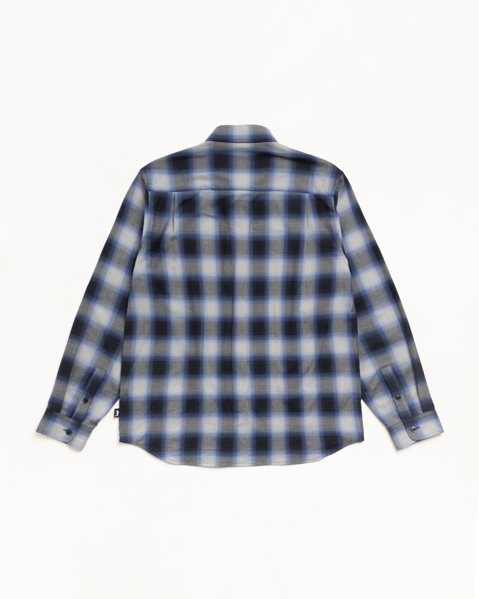 Stussy Men's Beach Ombre Plaid Shirt Black