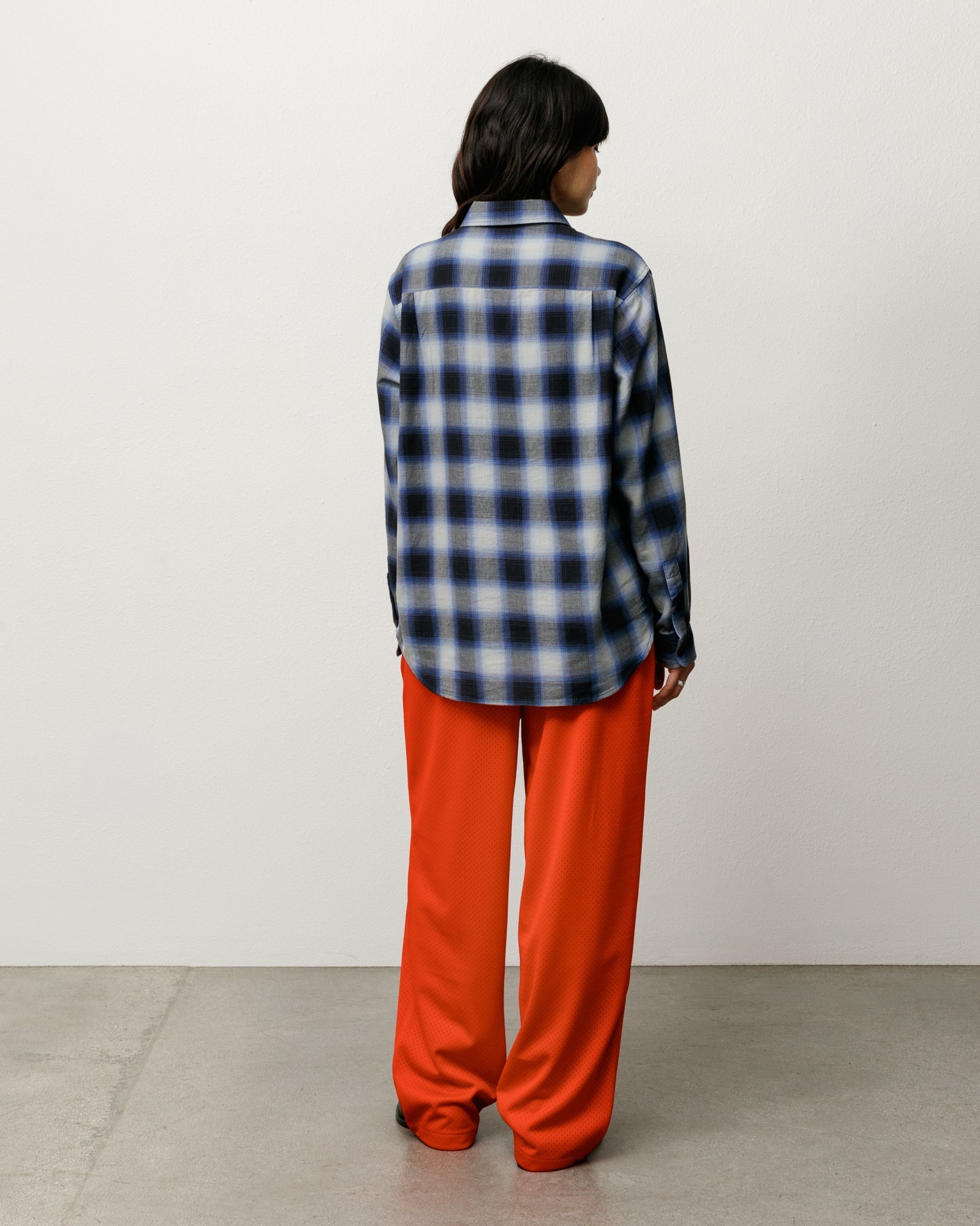 Stussy Men's Beach Ombre Plaid Shirt Black