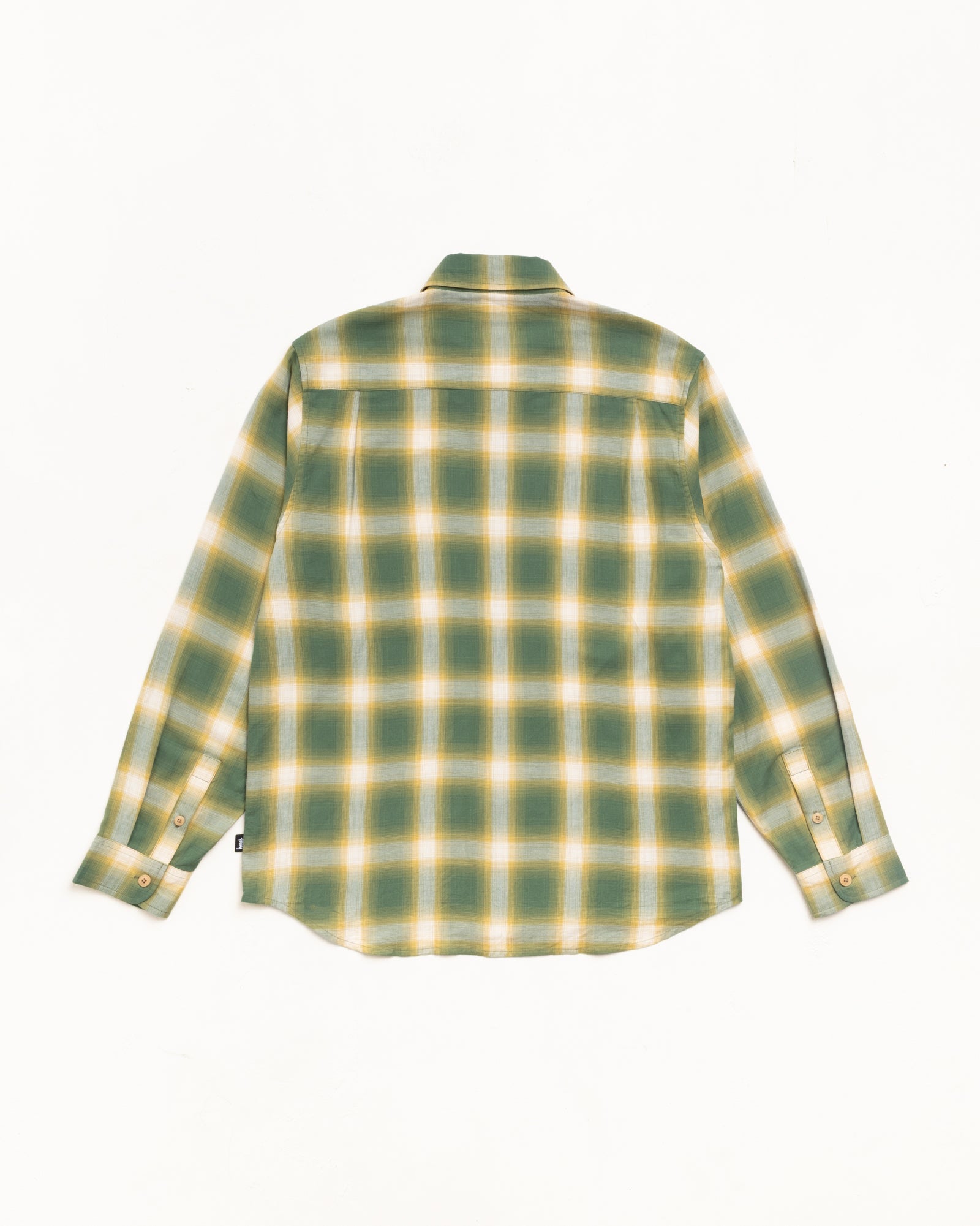 Stussy Men's Beach Ombre Plaid Shirt Green