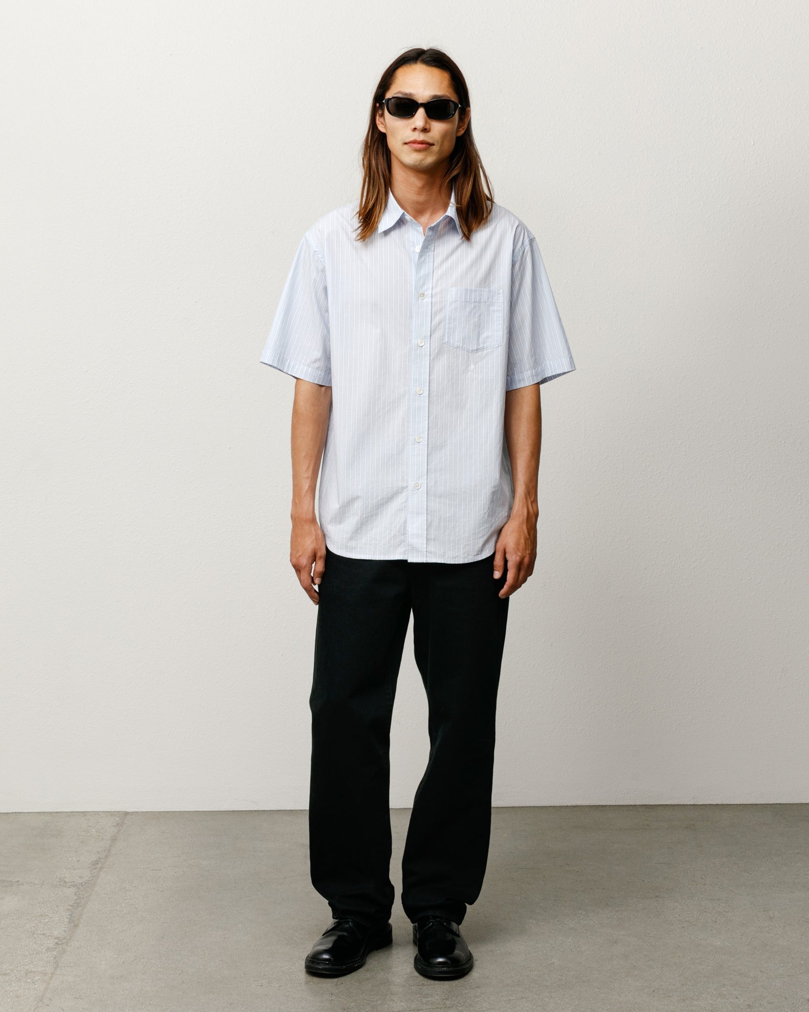 Stussy Men's Standard SS Shirt Blue Stripe