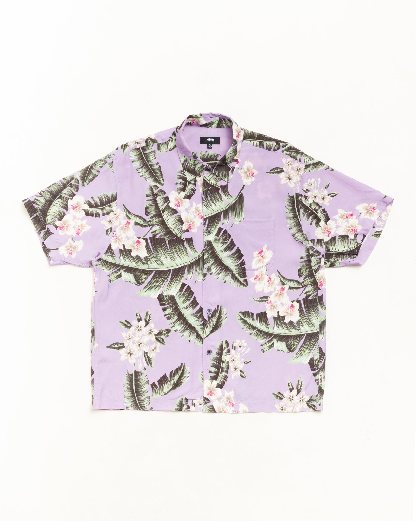 Stussy Men's Hawaiian Floral SS Shirt Lavender