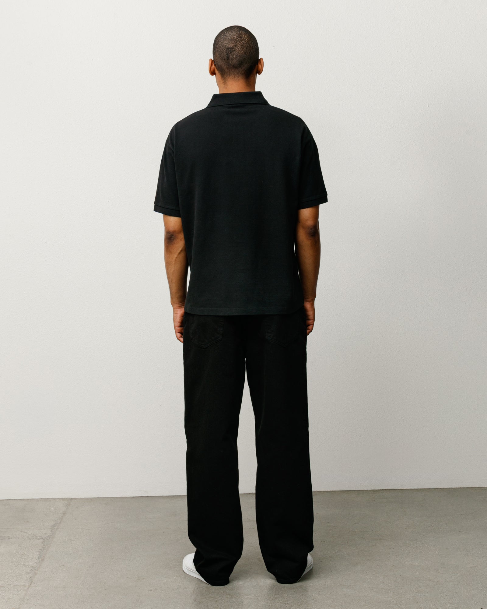 Stussy Unisex Classic Pique Polo Black