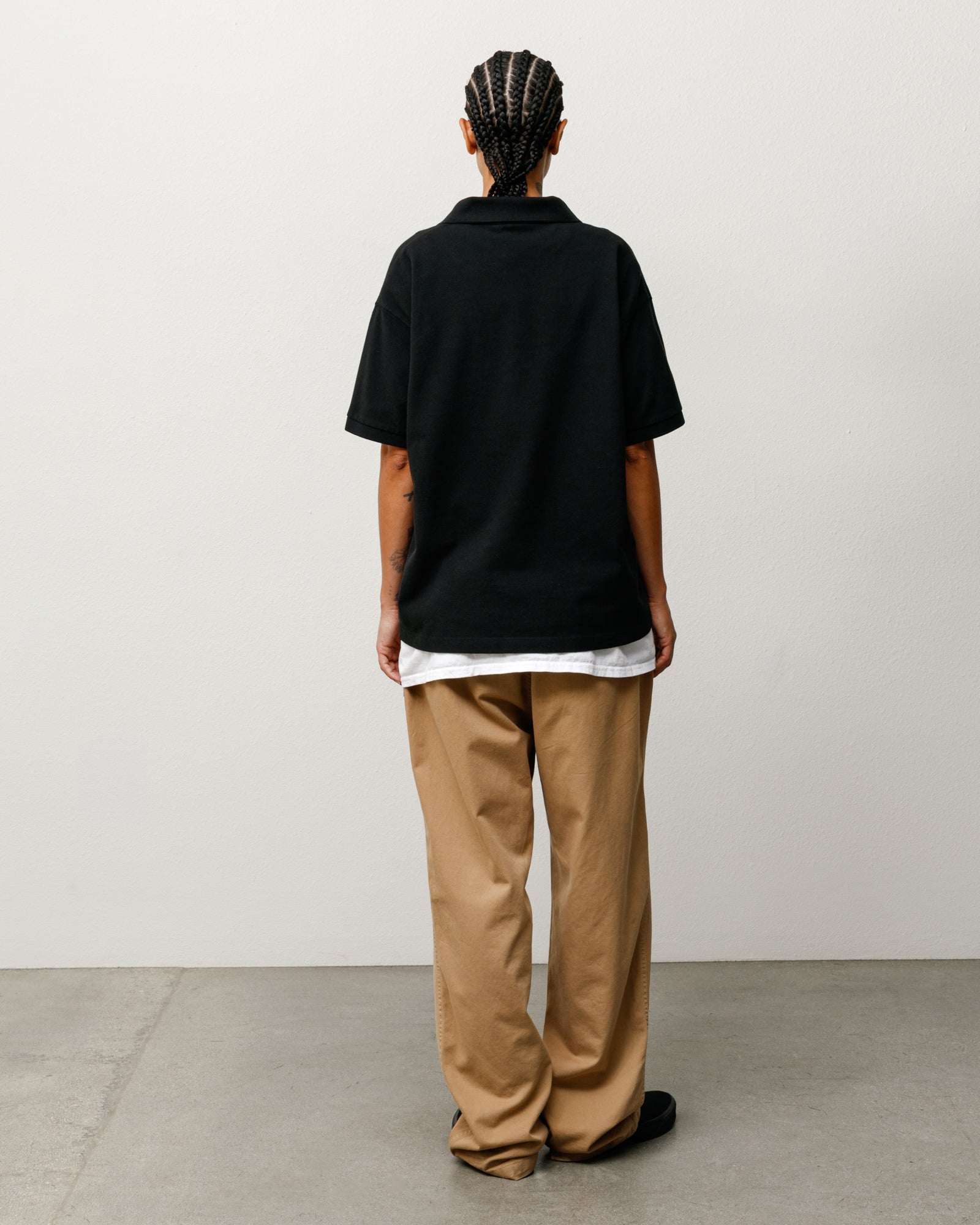 Stussy Unisex Classic Pique Polo Black