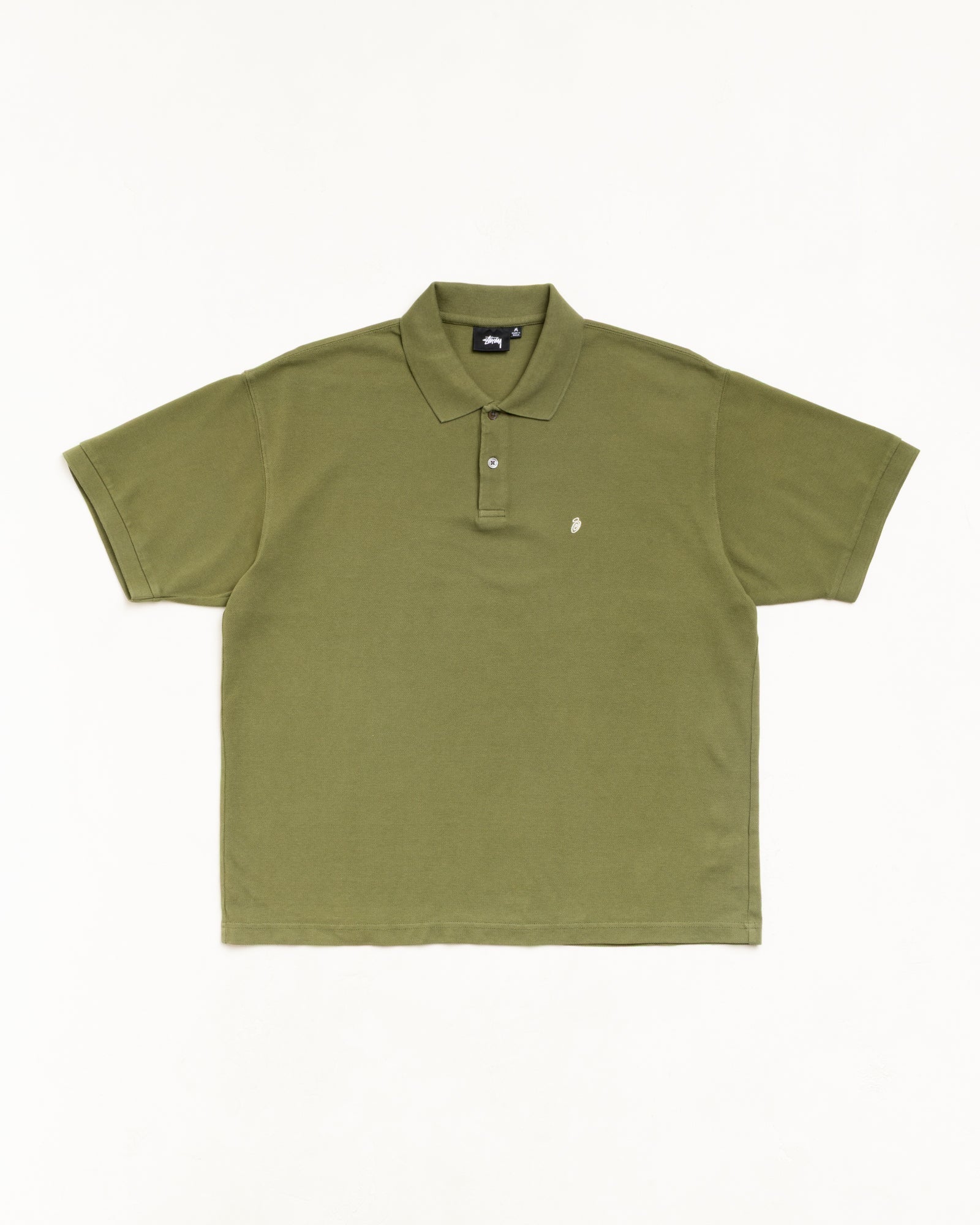 Stussy Men's Classic Pique Polo Green