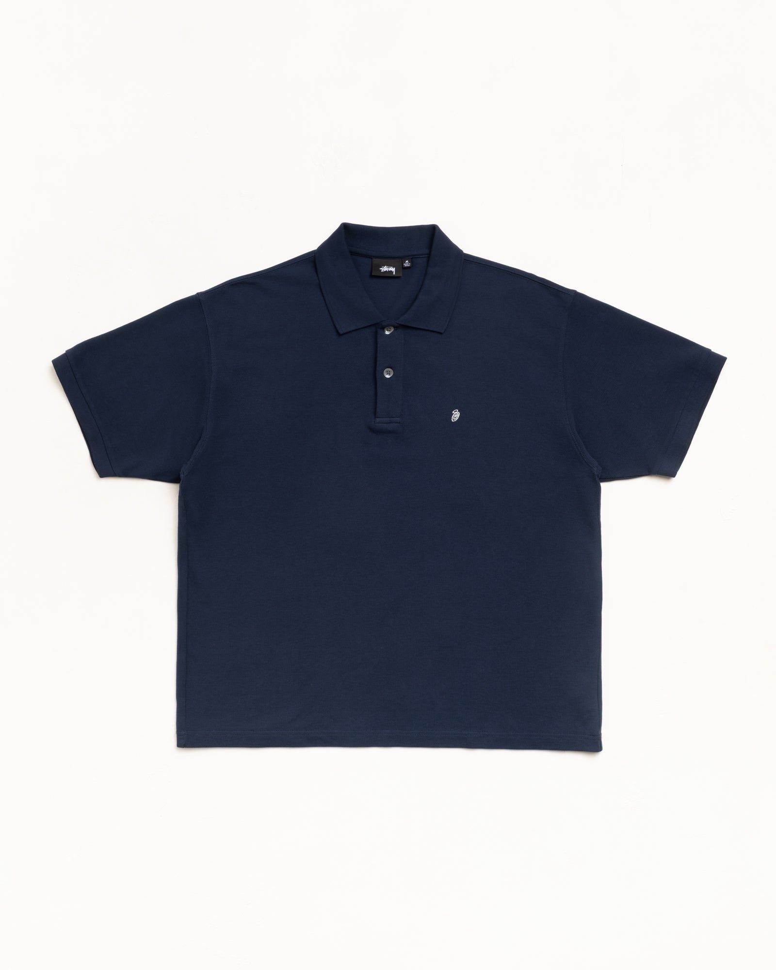 Stussy Unisex Classic Pique Polo Navy