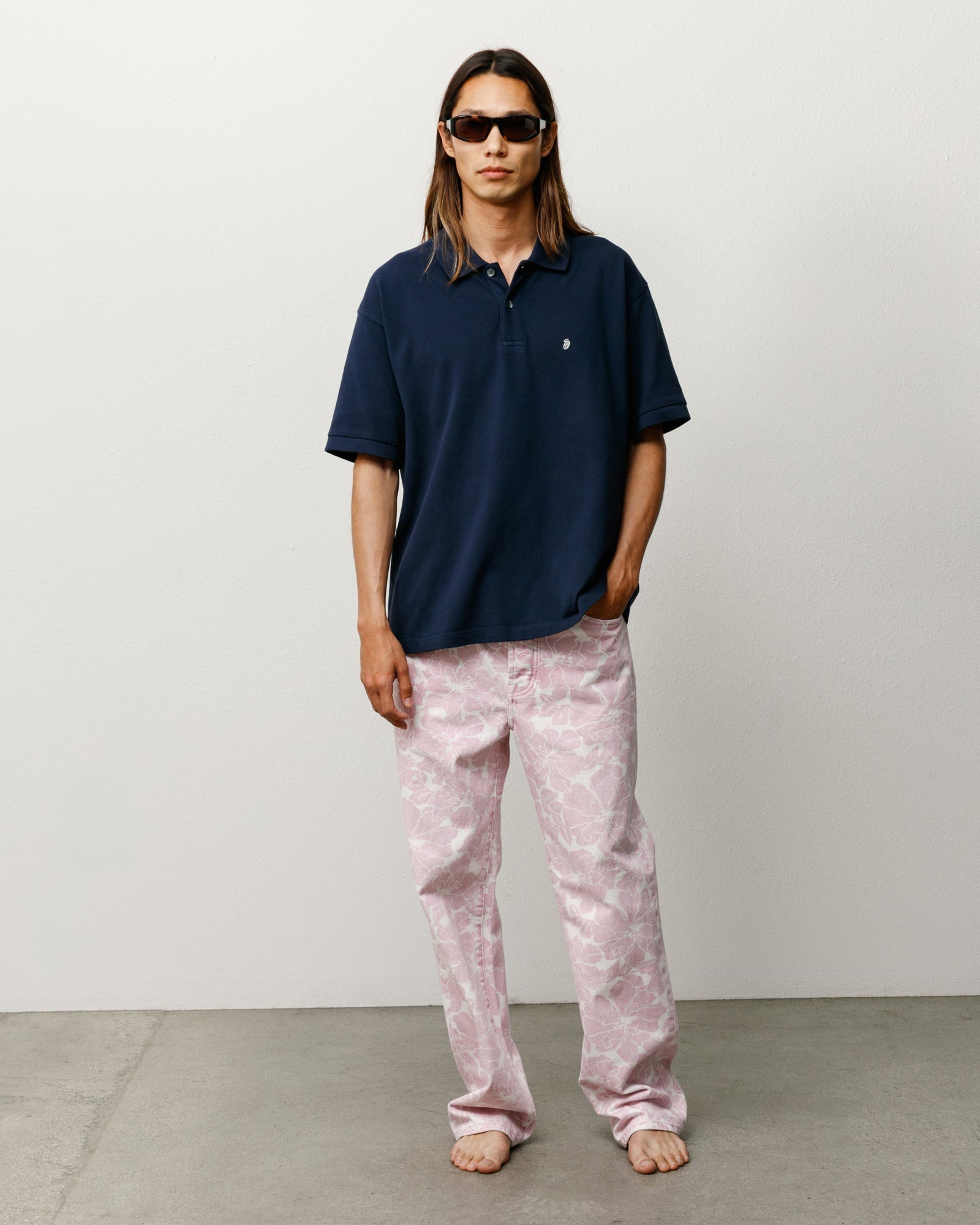 Stussy Unisex Classic Pique Polo Navy