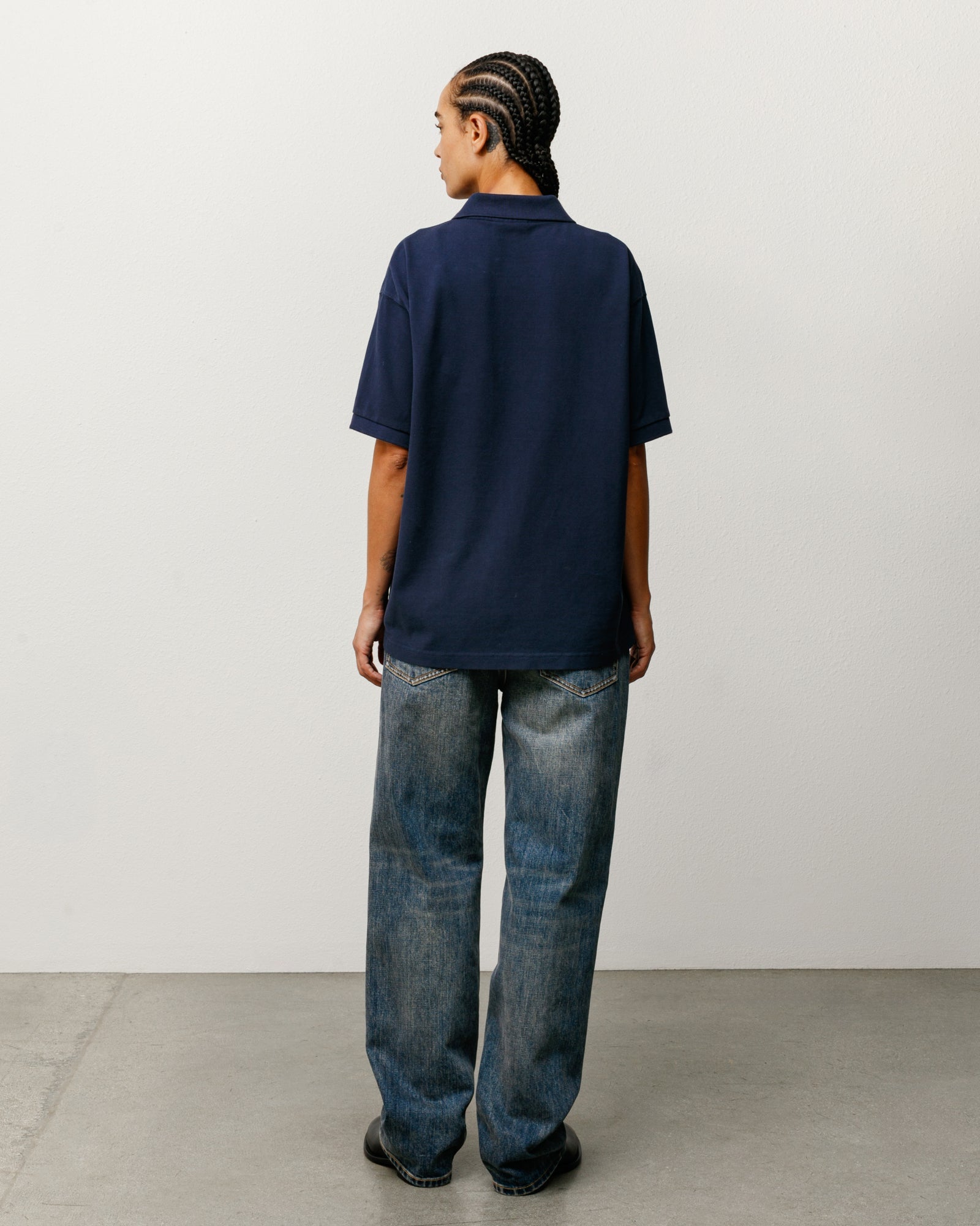 Stussy Unisex Classic Pique Polo Navy