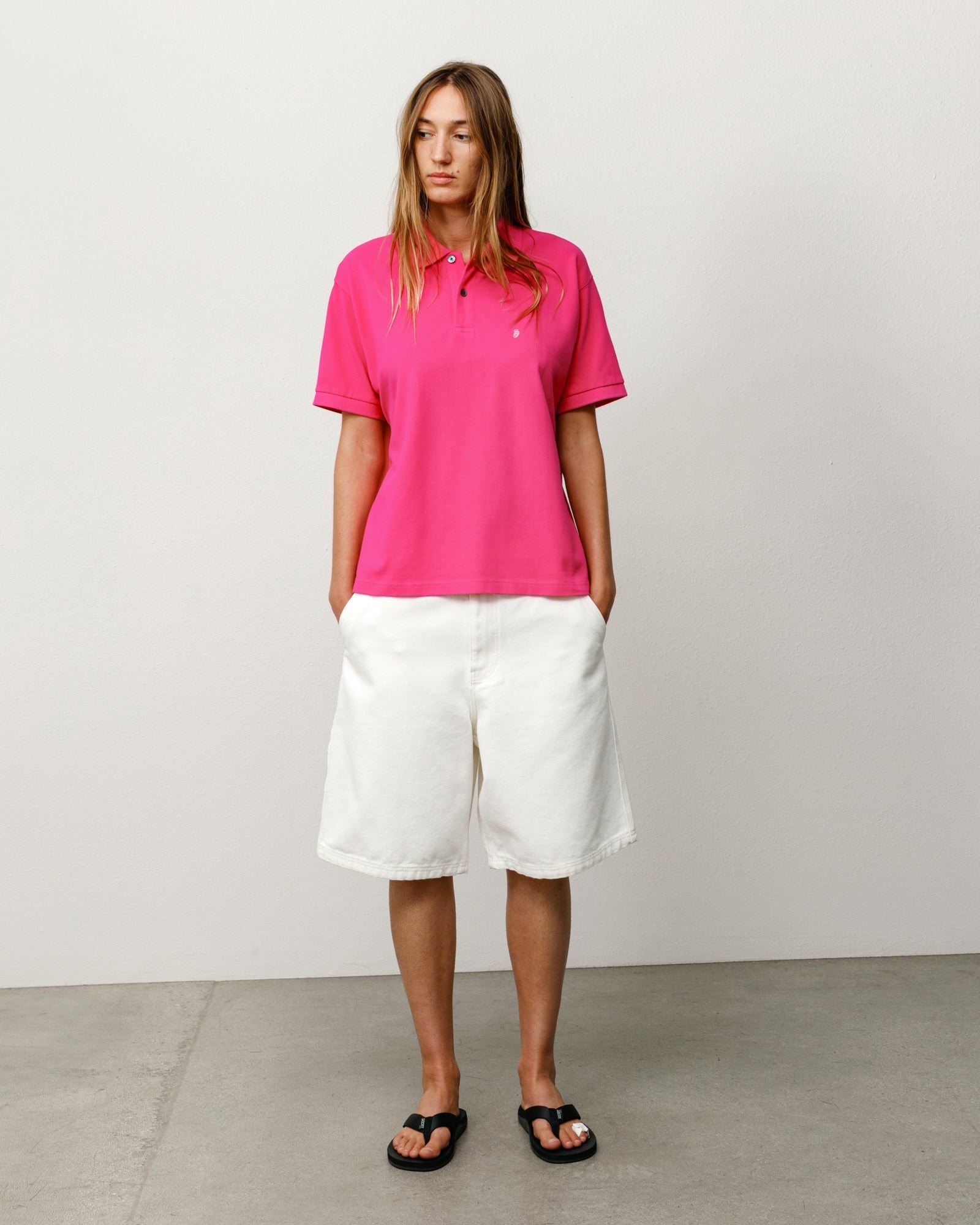 Stussy Unisex Classic Pique Polo Pink