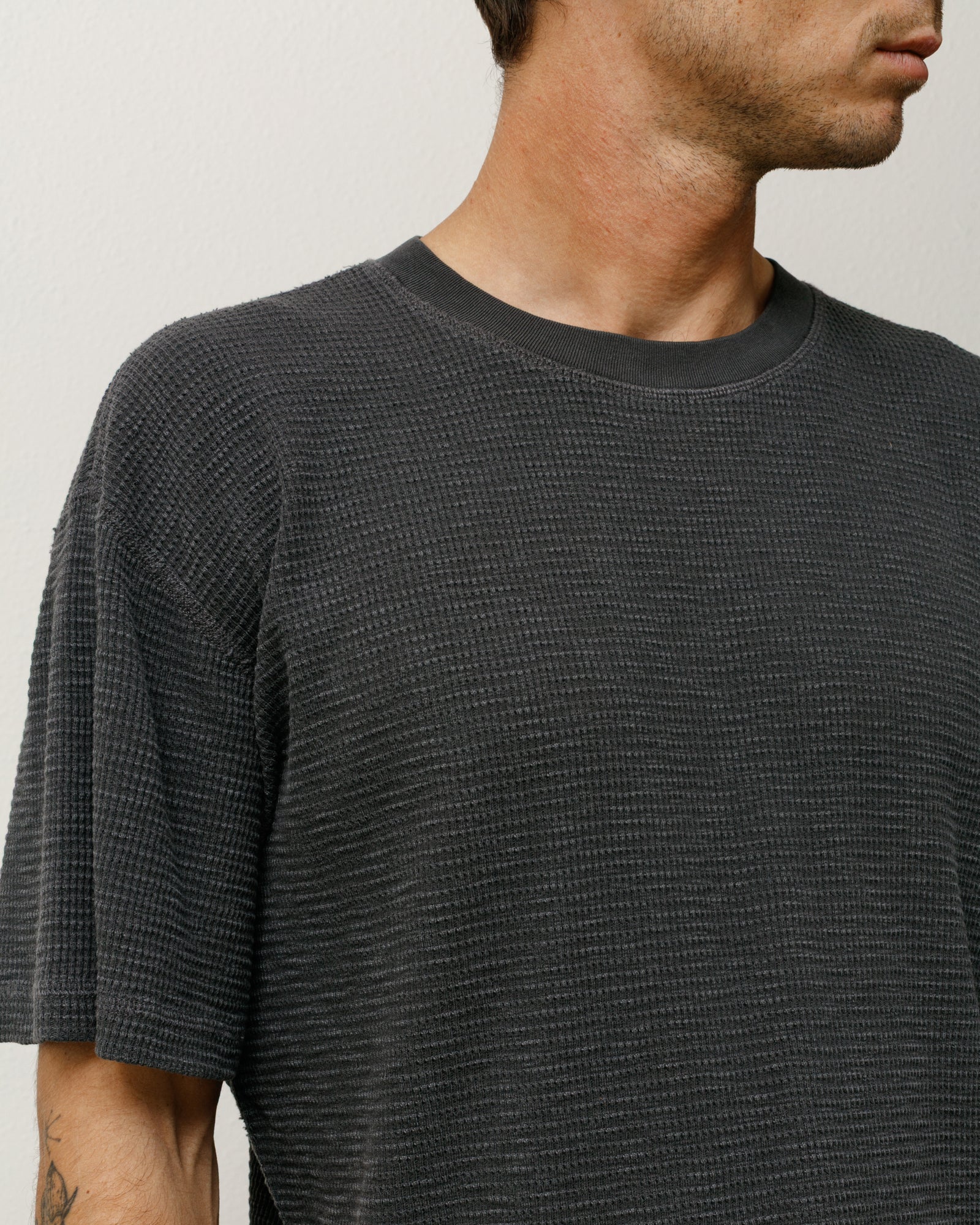 Stussy Unisex Pigment Dyed SS Thermal Faded Black