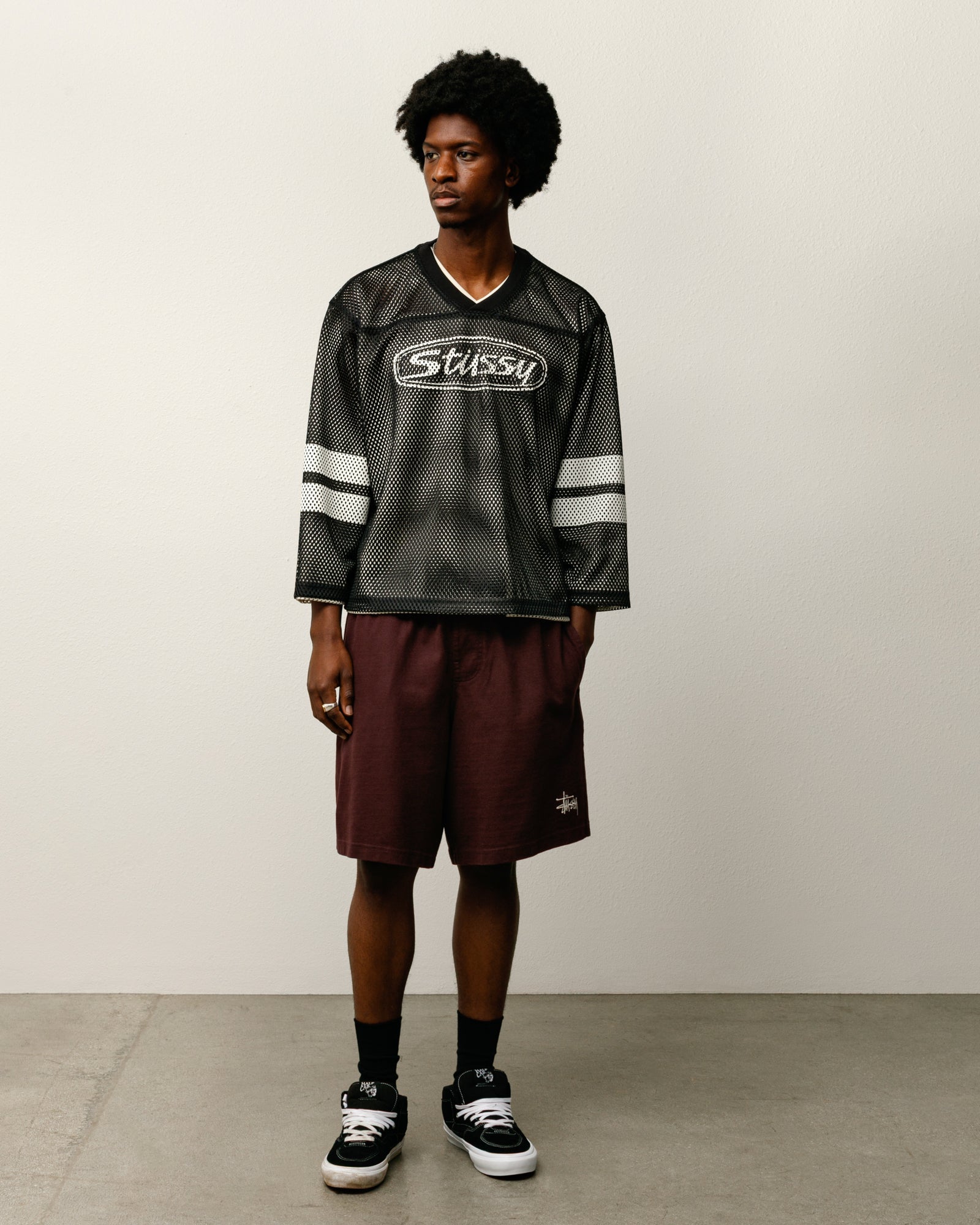 Stussy Men's Trucker Team Jersey Black