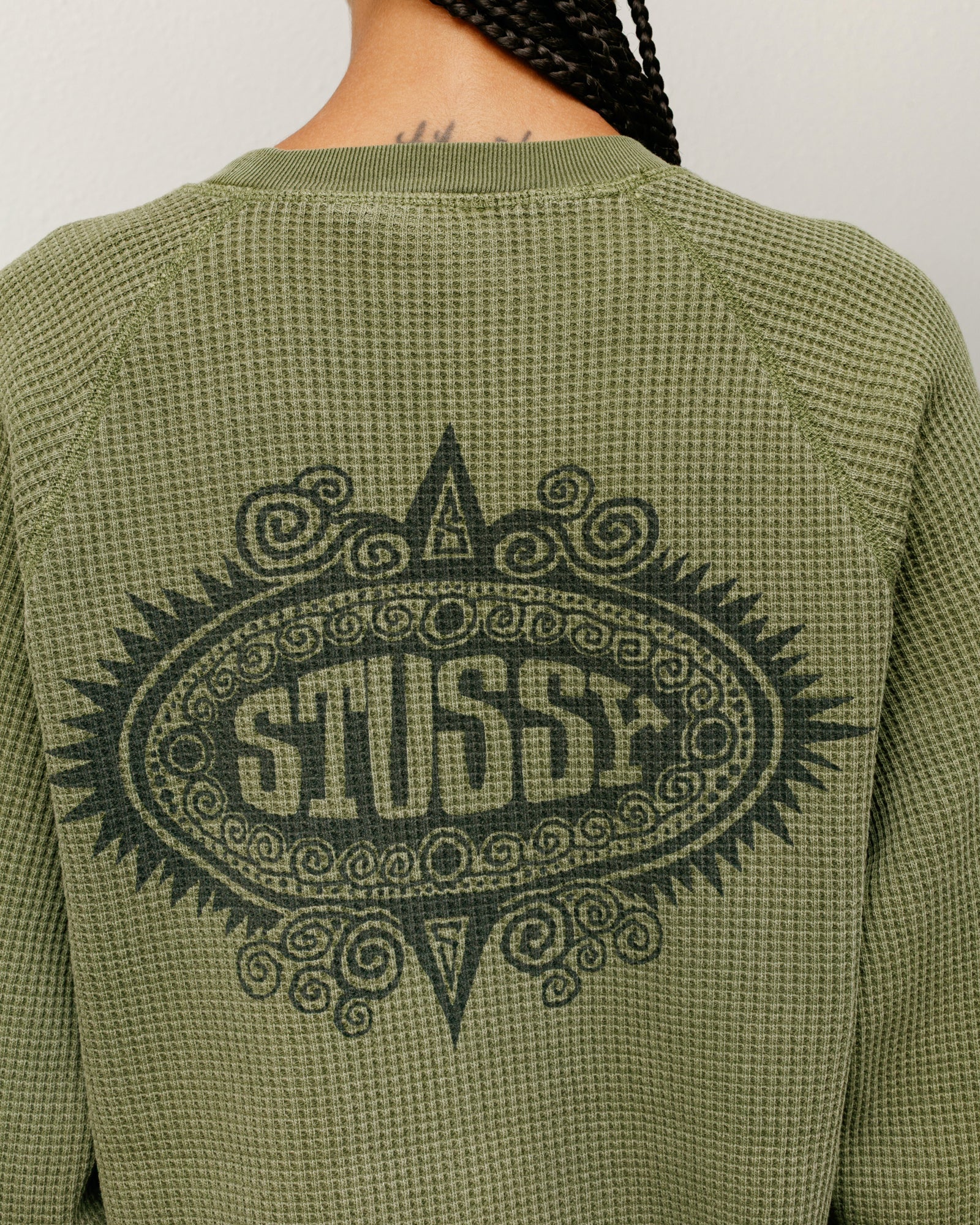 Stussy Men's Mantra Raglan Thermal Olive