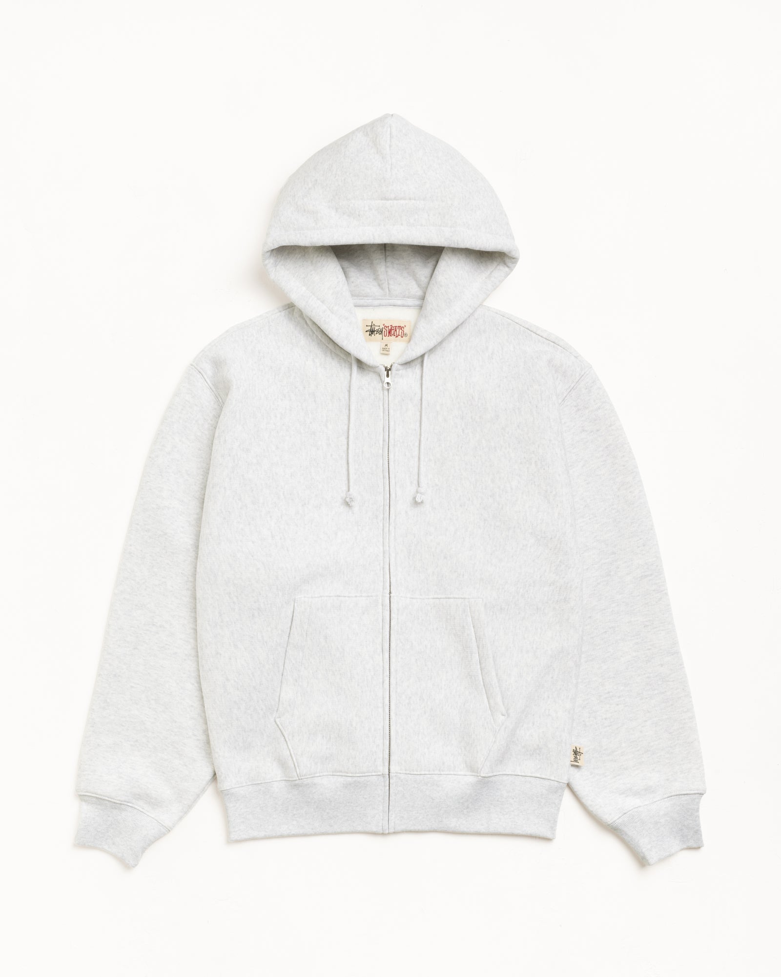 Stussy Unisex Fleece Zip Hoodie Ash Heather