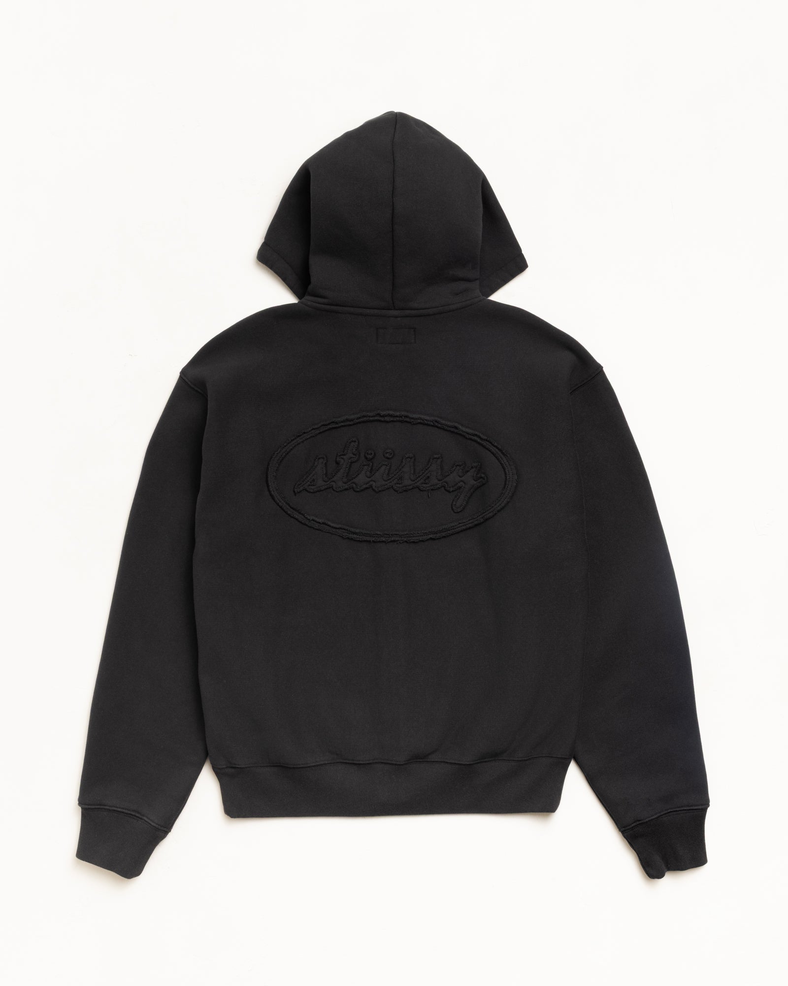 Stussy Men's Cursive Applique Zip Hoodie Black