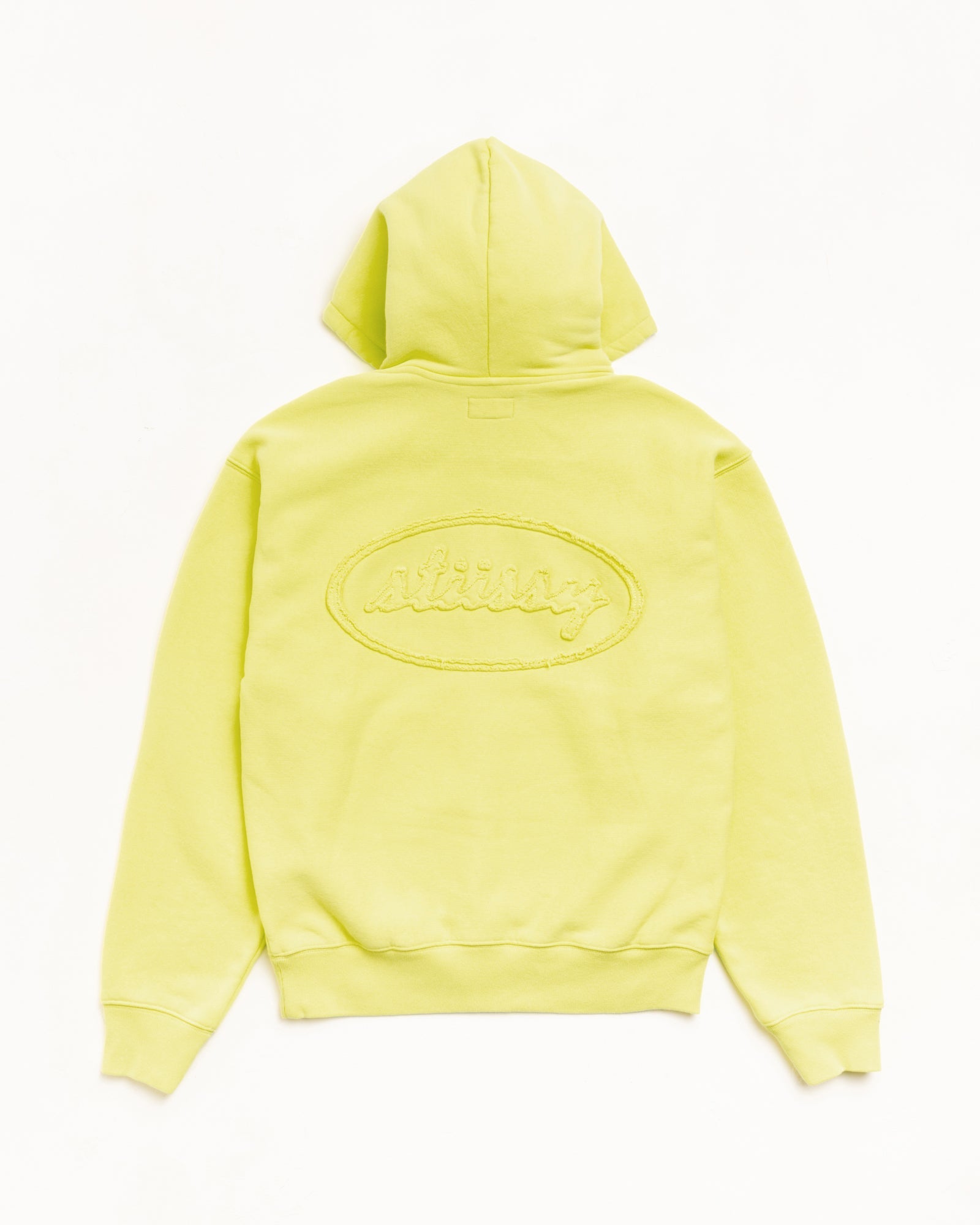 Stussy Men's Cursive Applique Zip Hoodie Lime