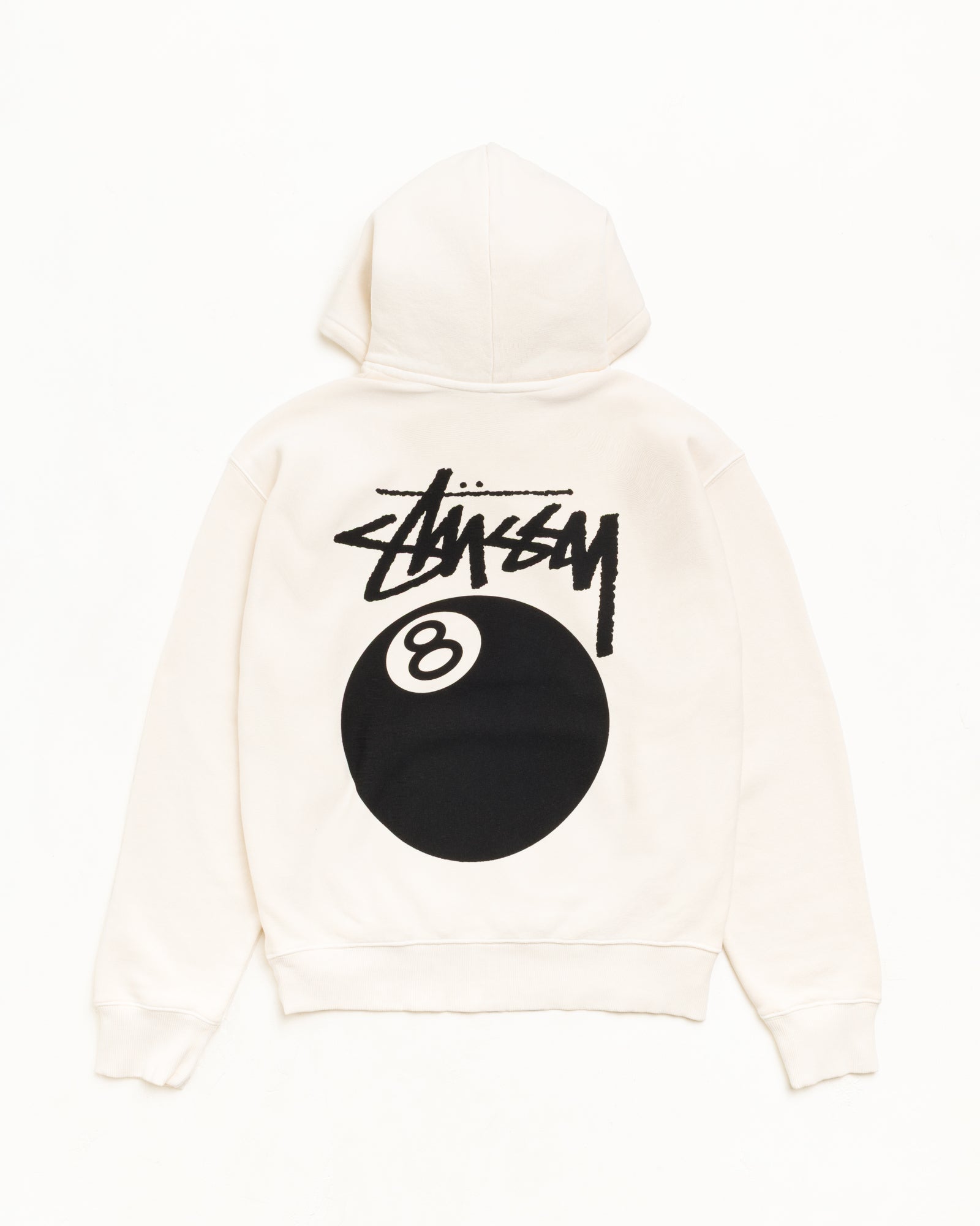 Stussy Unisex 8 Ball Hoodie Garment Dyed Bone