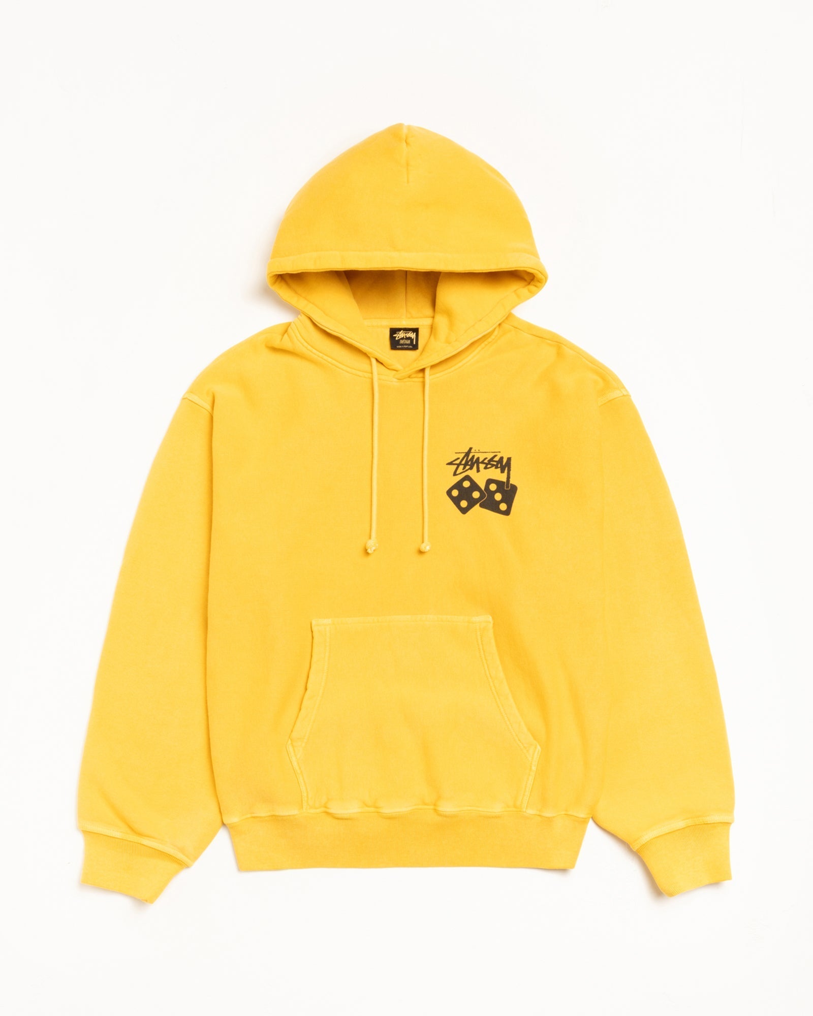 Stussy Men's Dice Hoodie Pigment Dyed Yellow