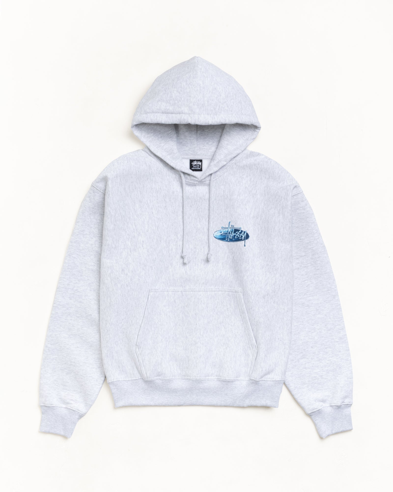 Stussy Unisex Wave Oval Hoodie Ash Heather
