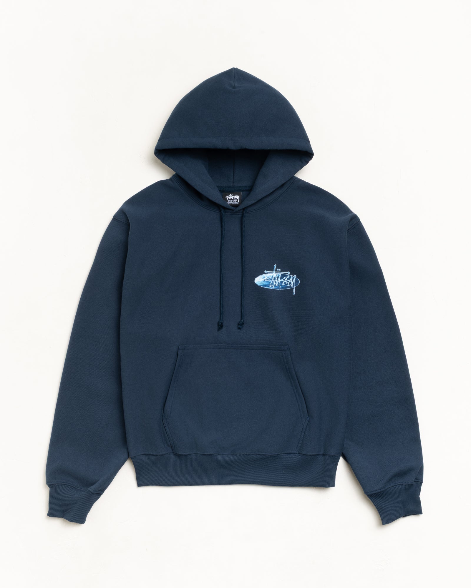 Stussy Unisex Wave Oval Hoodie Navy
