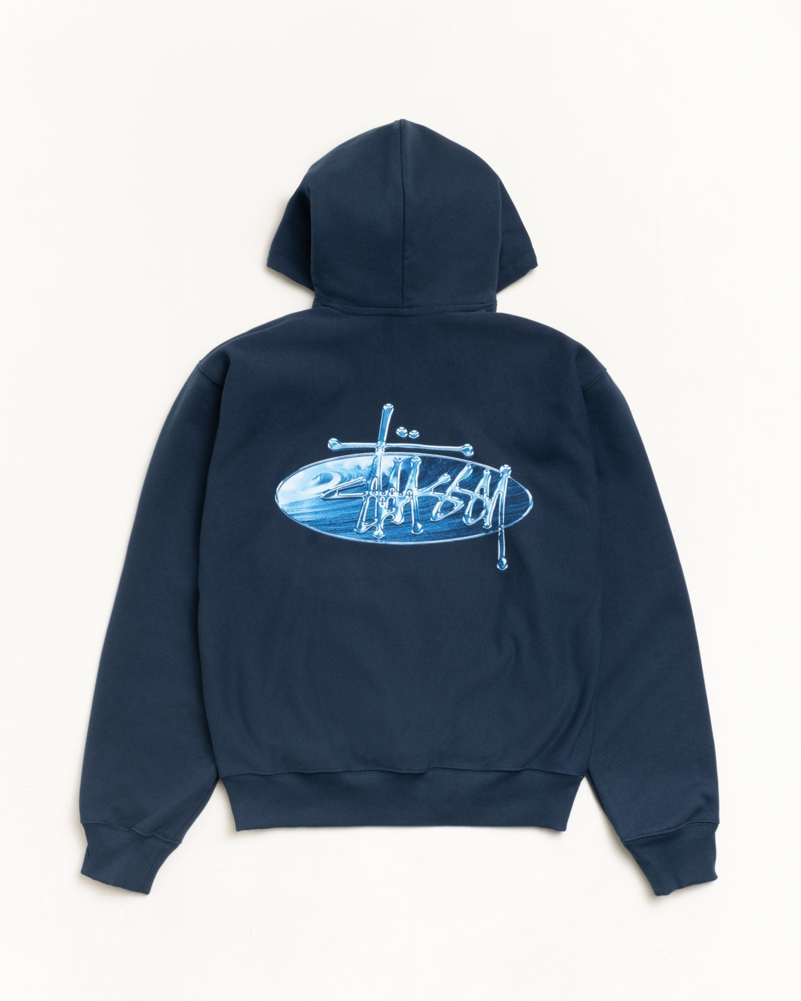 Stussy Unisex Wave Oval Hoodie Navy