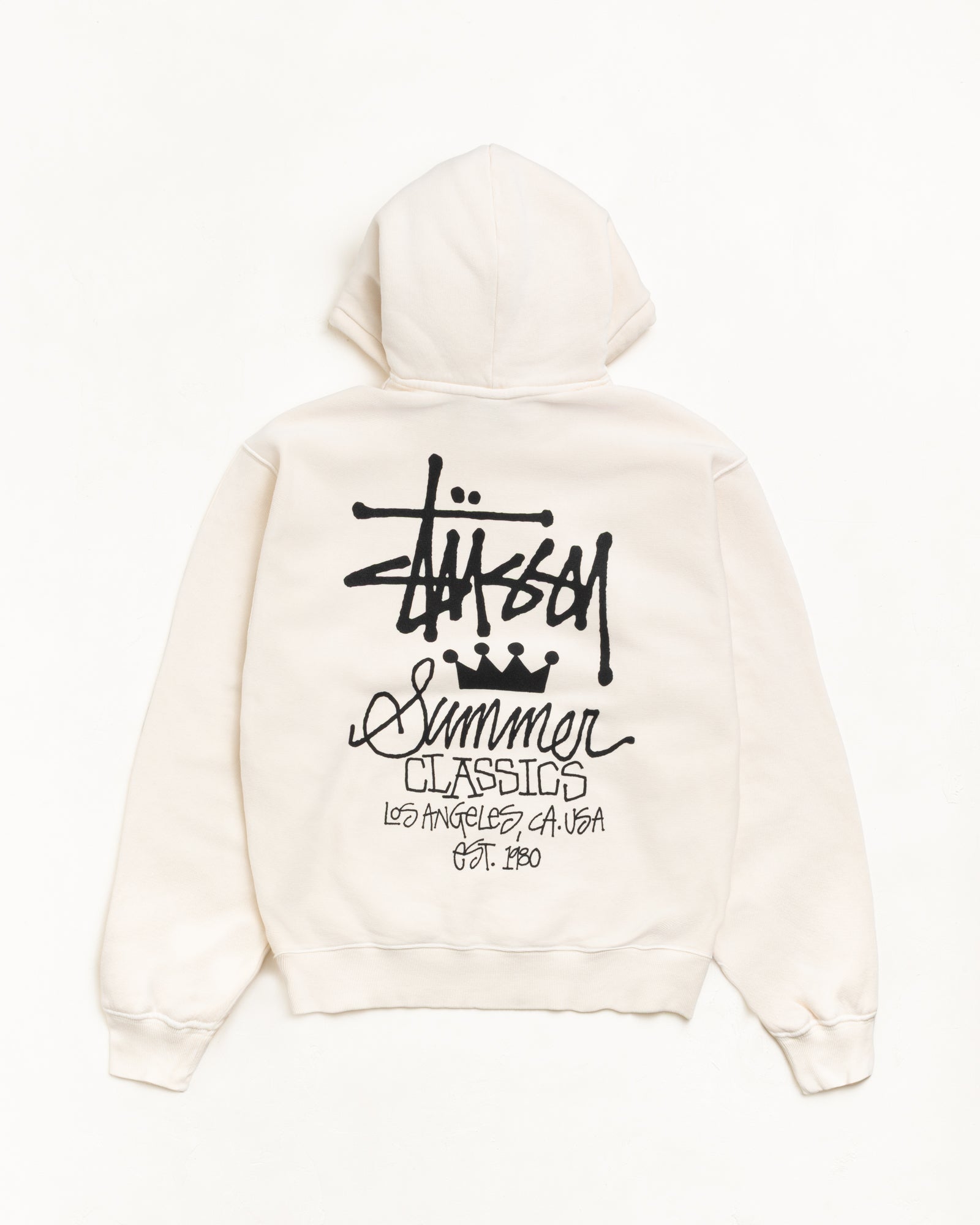 Stussy Summer Classics Hoodie Garment Dyed Bone
