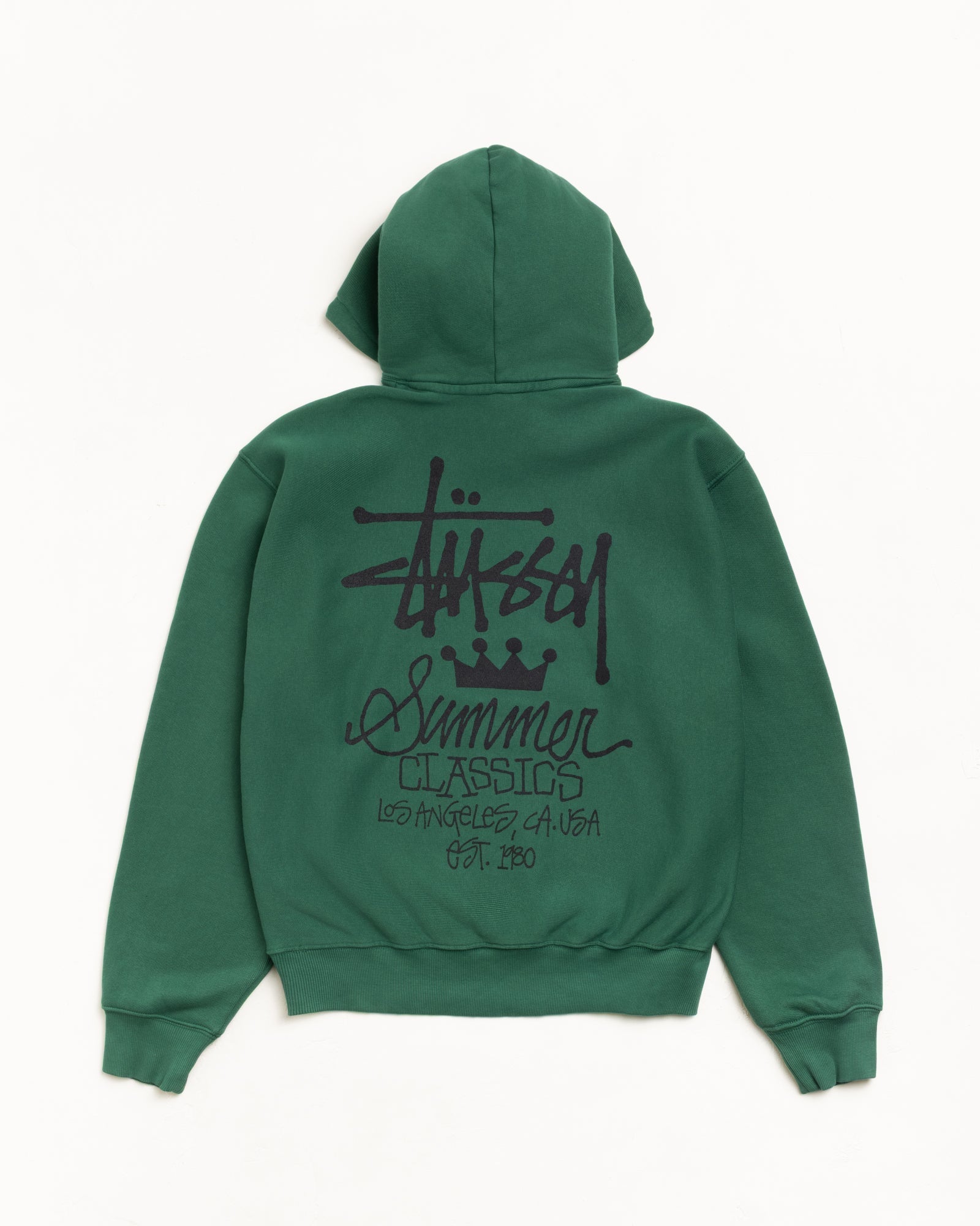 Stussy Men's Summer Classics Hoodie Garment Dyed Pine