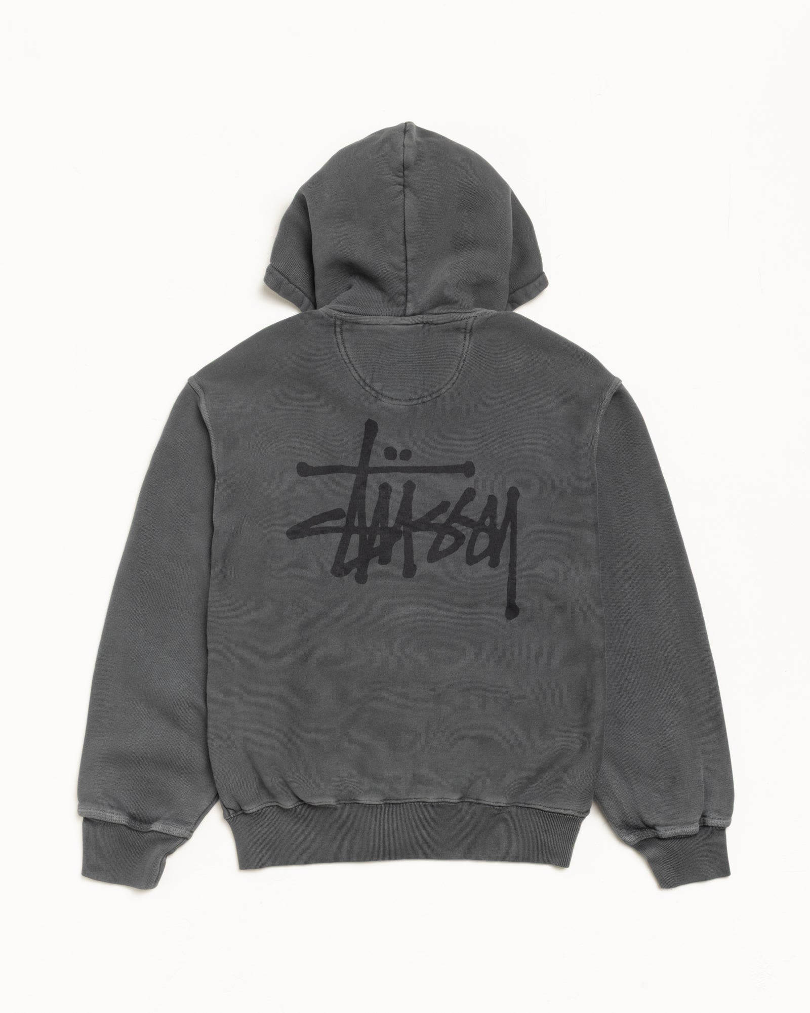 Stussy Men's Basic Zip Hoodie Pigment Dyed Black/Black