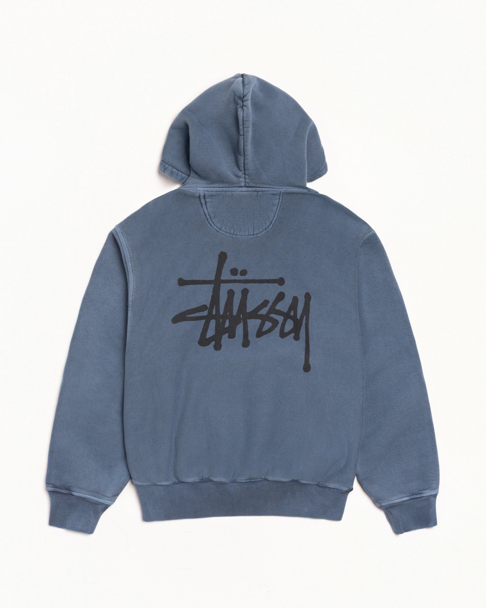 Stussy Men's Basic Zip Hoodie Pigment Dyed Navy
