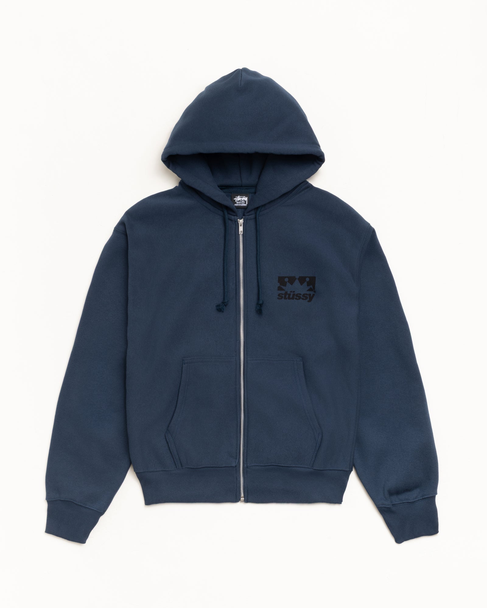 Stussy Men's Box Crown Zip Hoodie Navy