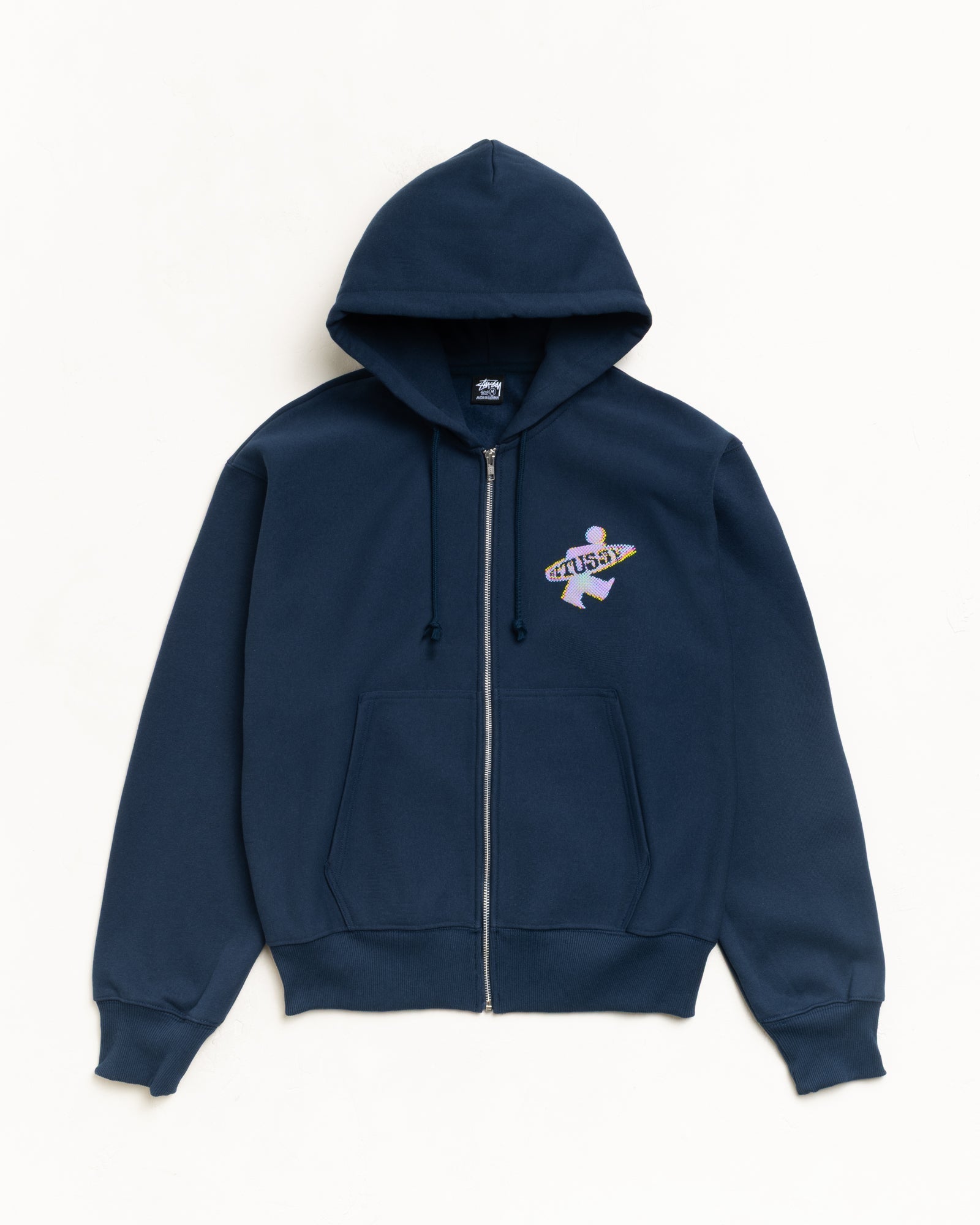Stussy Men's Dot Surf Puff Print Zip Hoodie Navy