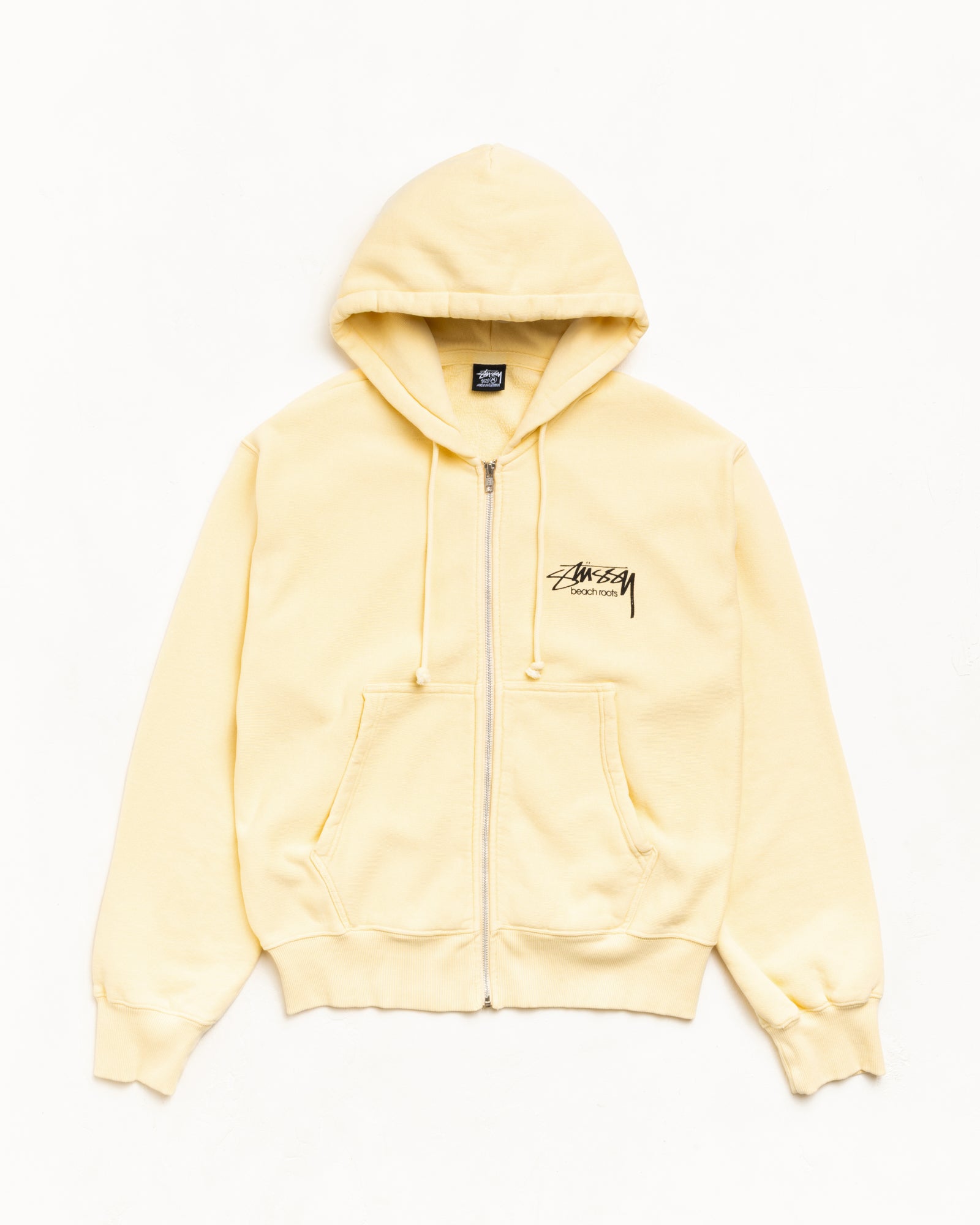 Stussy Men's Beach Roots Zip Hoodie Garment Dyed Gold