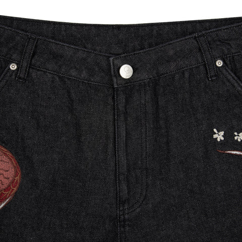 OFFCODE ARCHIVE USA Men's Yakuza Raw Denim Jeans Black