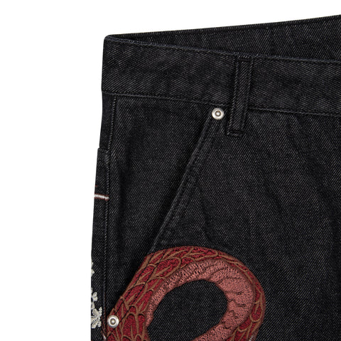 OFFCODE ARCHIVE USA Men's Yakuza Raw Denim Jeans Black