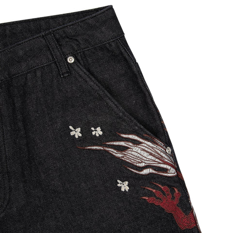 OFFCODE ARCHIVE USA Men's Yakuza Raw Denim Jeans Black