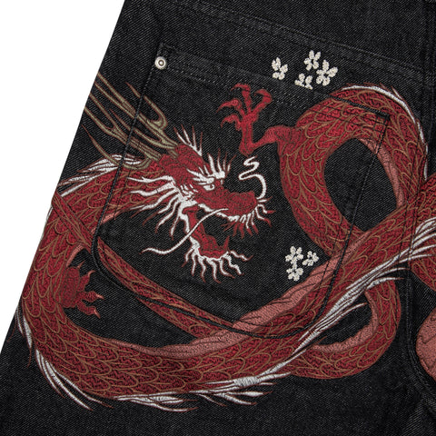 OFFCODE ARCHIVE USA Men's Yakuza Raw Denim Jeans Black