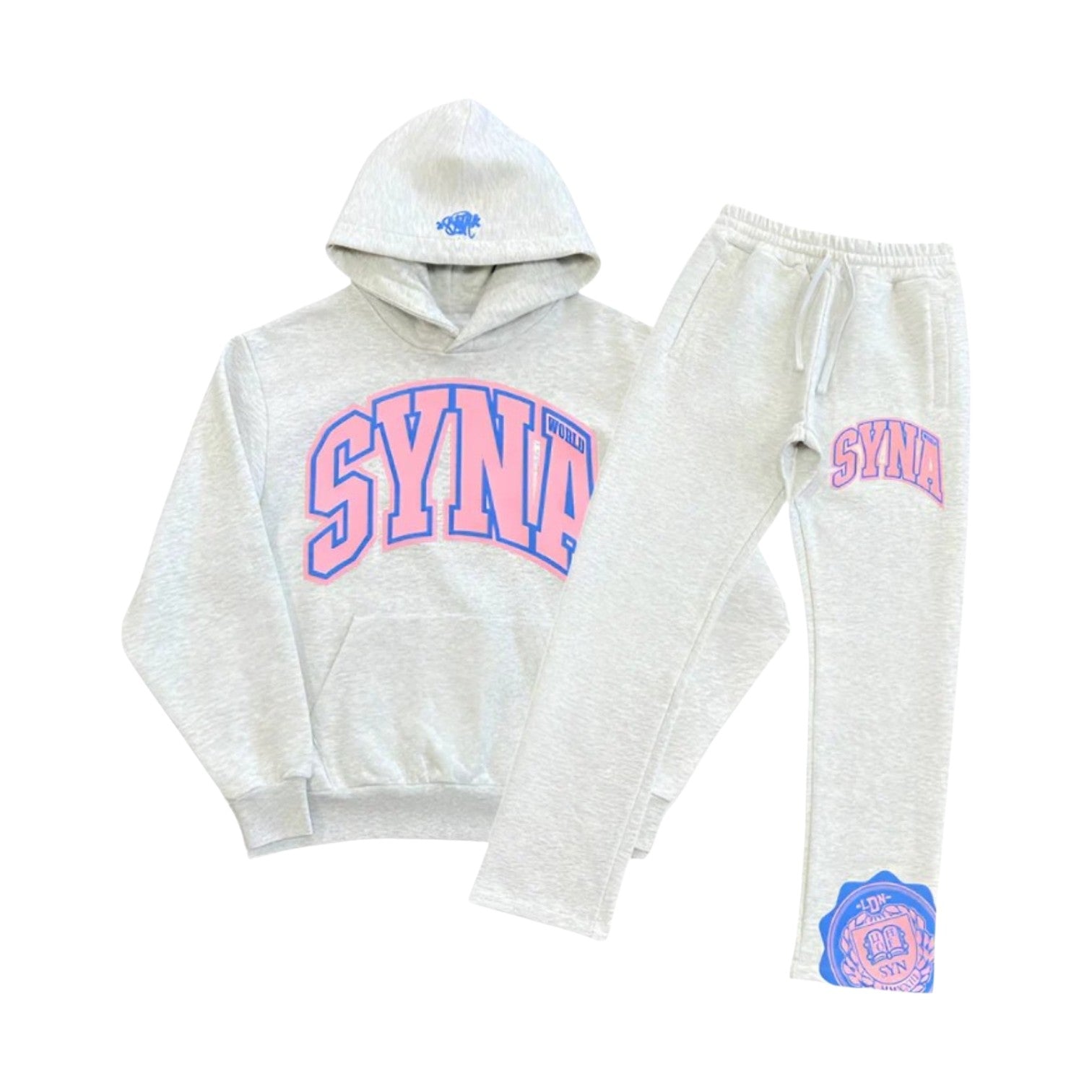 OFFCODE ARCHIVE USA Men's Syna World College Logo Tracksuit Grey Pink