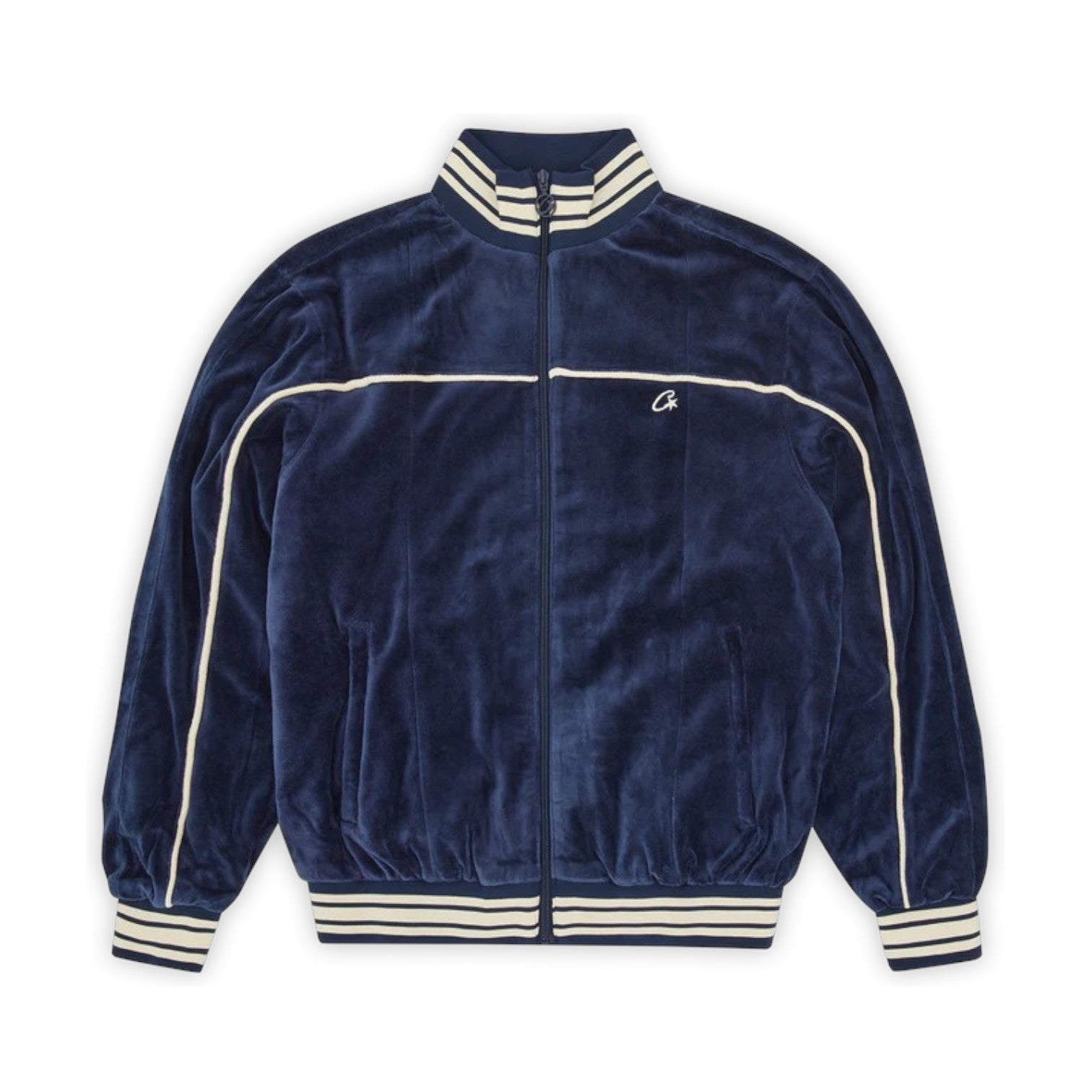 OFFCODE ARCHIVE USA Men's VVS Uptown Velour Track Jacket Navy