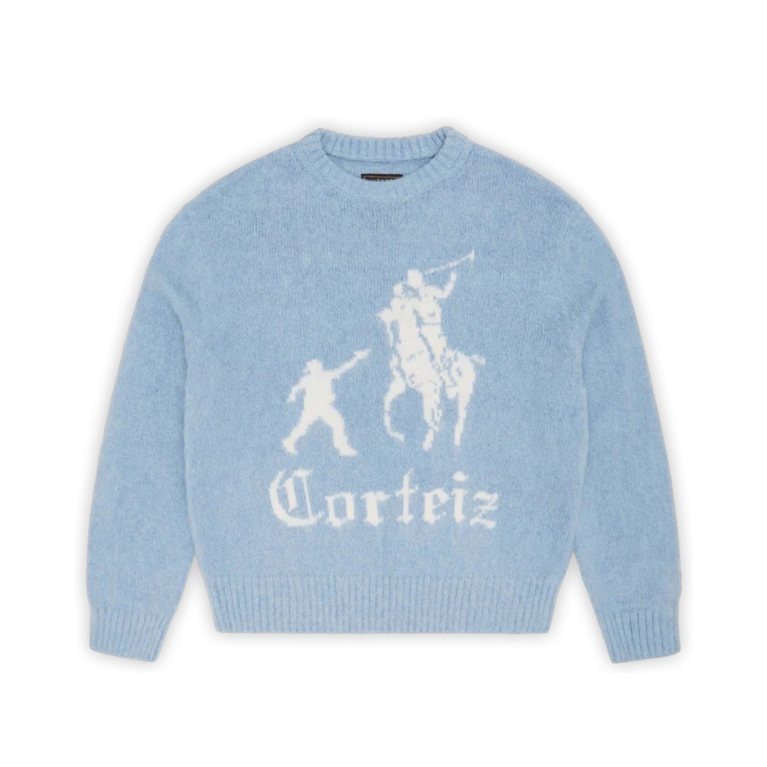 Men's Jackin Knit Sweater Black Sky Blue
