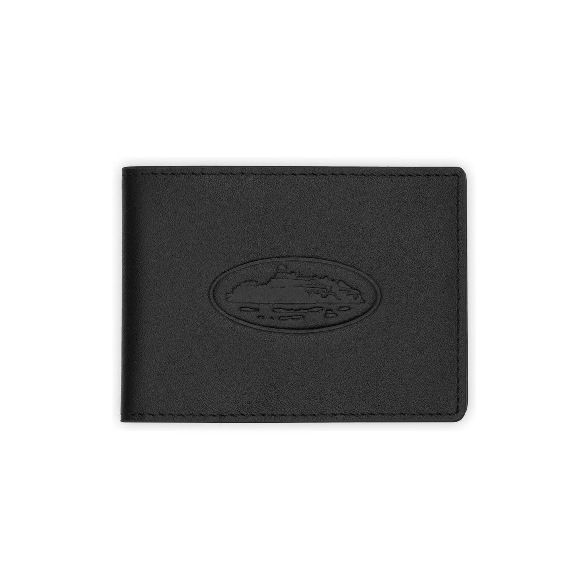 Men's Island Leather Card Holder Black-Yellow