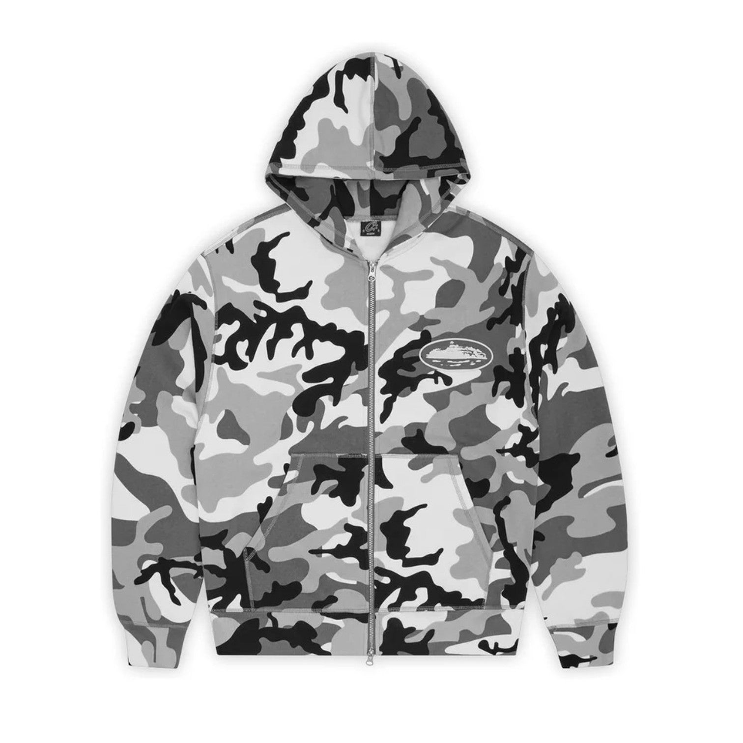 Men's Island Puff Print Zip Hoodie Camouflage
