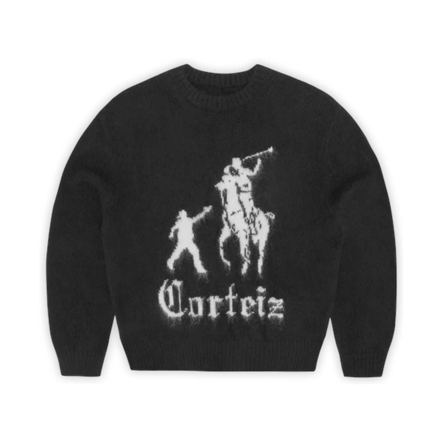 Men's Jackin Knit Sweater Black Sky Blue