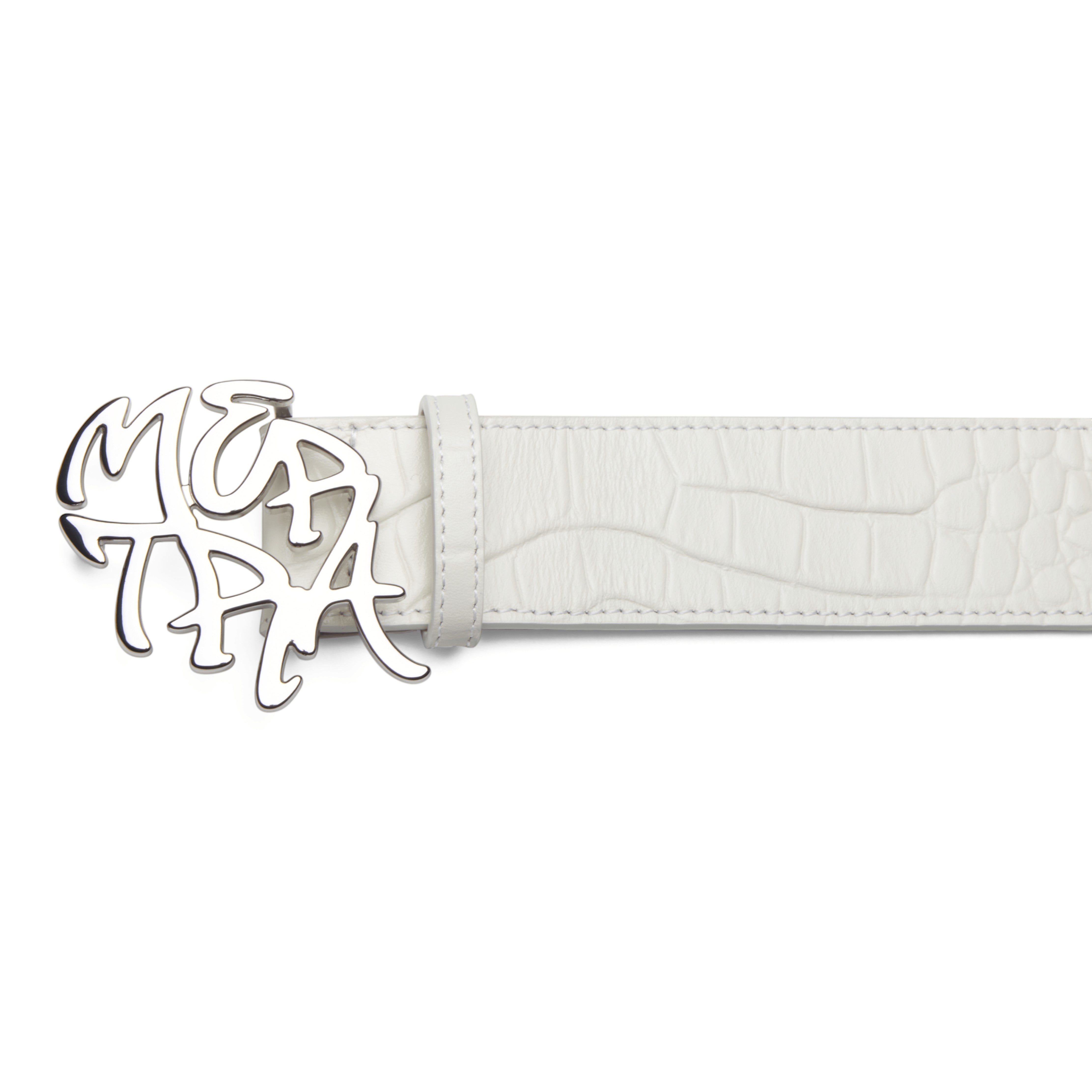 Alligator Skin Belt (White)