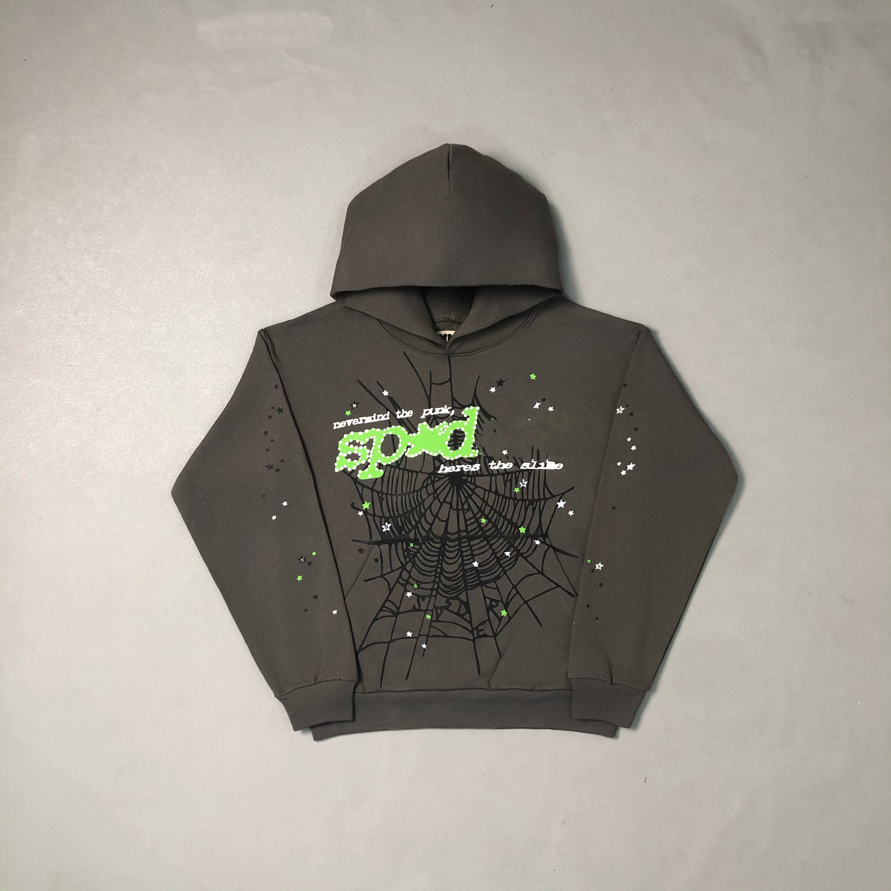 ANGEL KING HOODIE 25SS 灰绿色V2 蜘蛛帽衫连帽卫衣套装