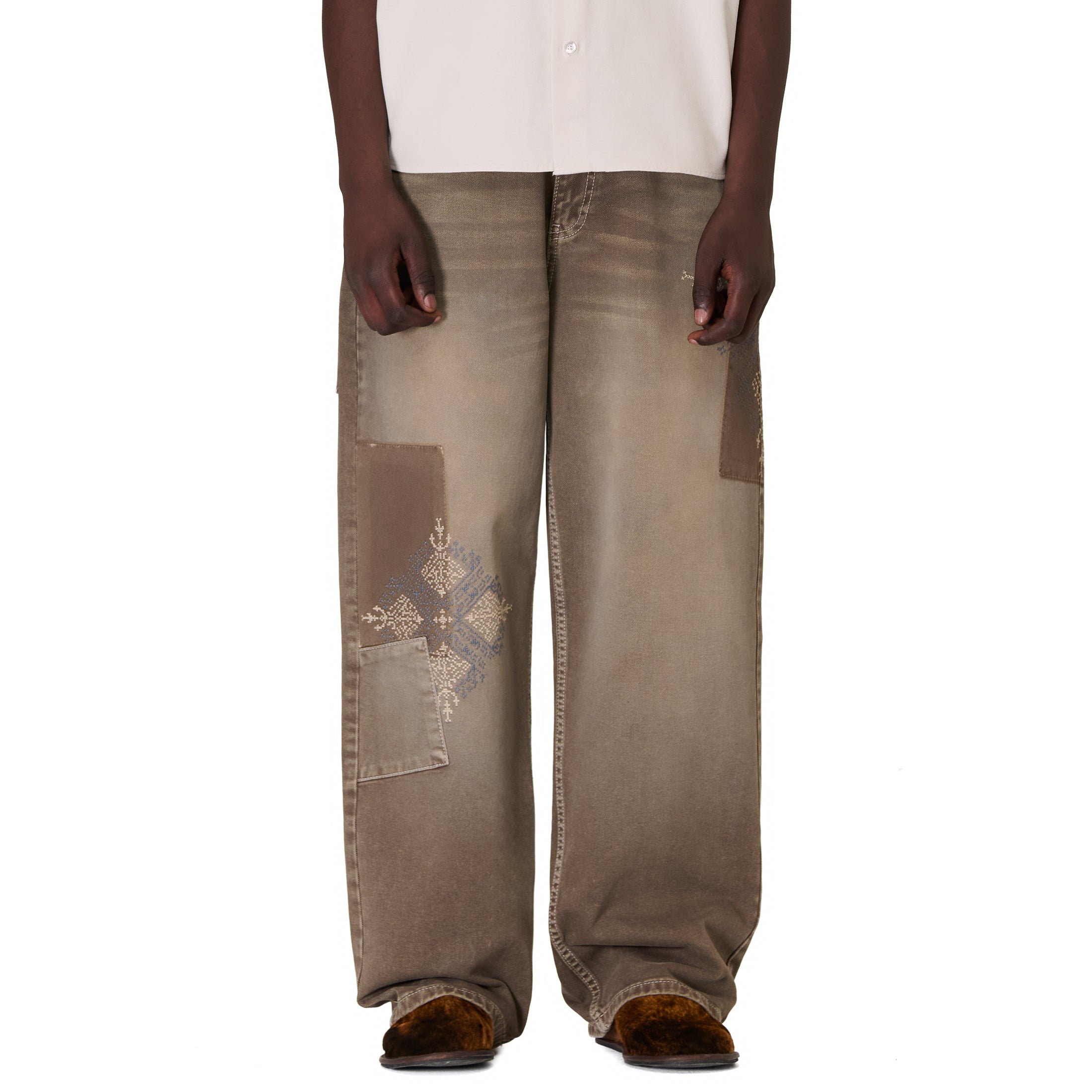 OFFCODE ARCHIVE USA Men's Aziza Brown Washed Denim Jeans
