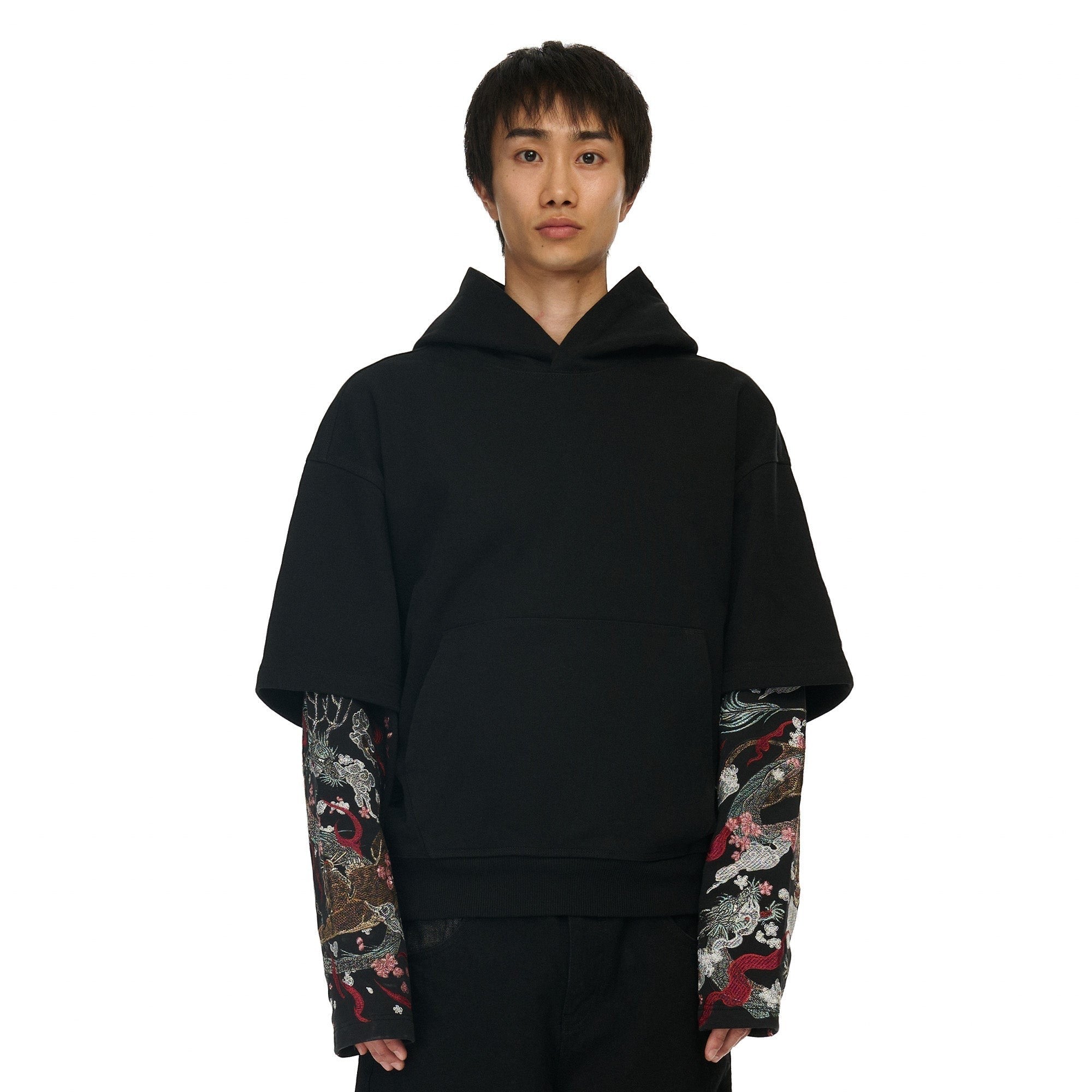OFFCODE ARCHIVE USA Men's Yakuza Double Sleeve Hoodie Black
