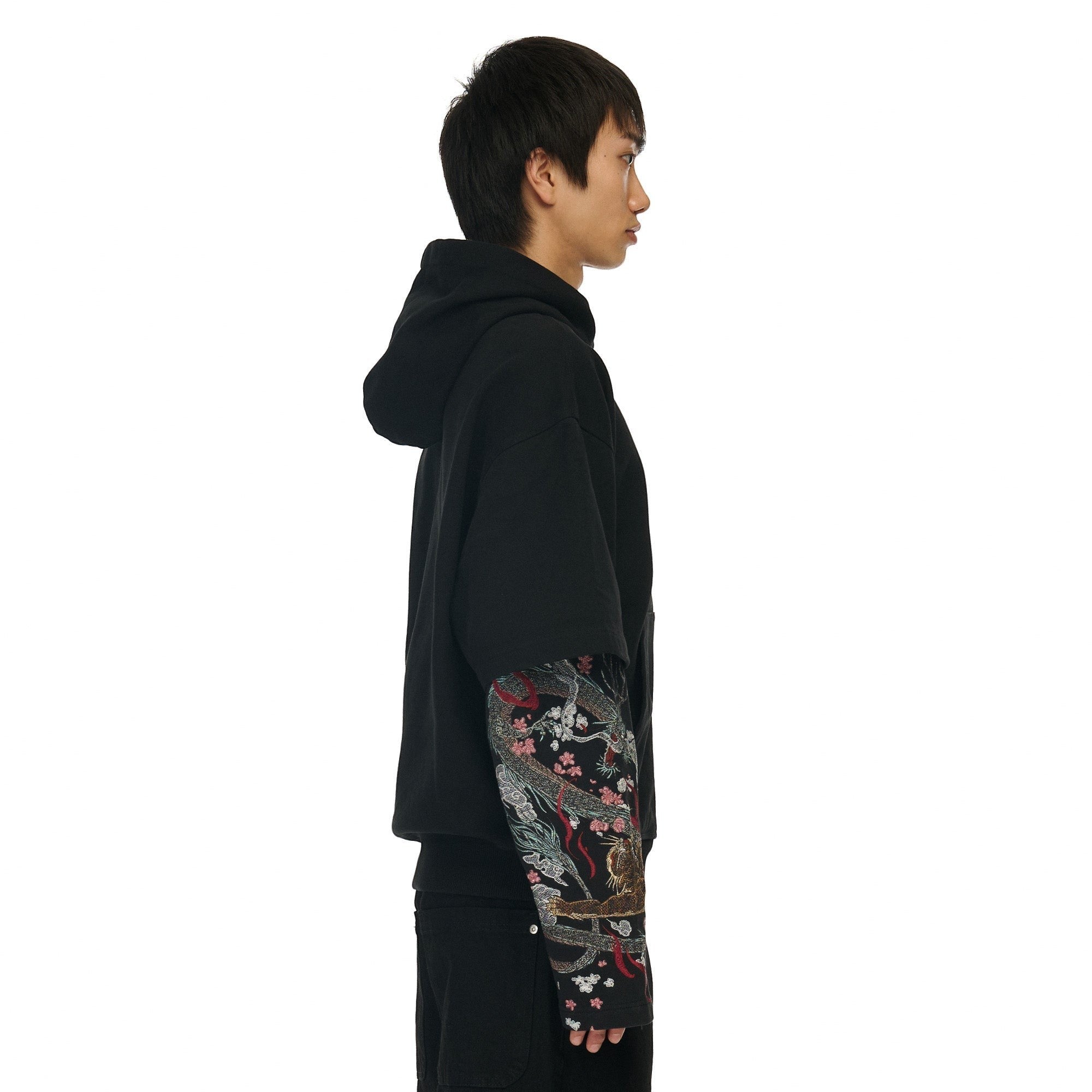 OFFCODE ARCHIVE USA Men's Yakuza Double Sleeve Hoodie Black
