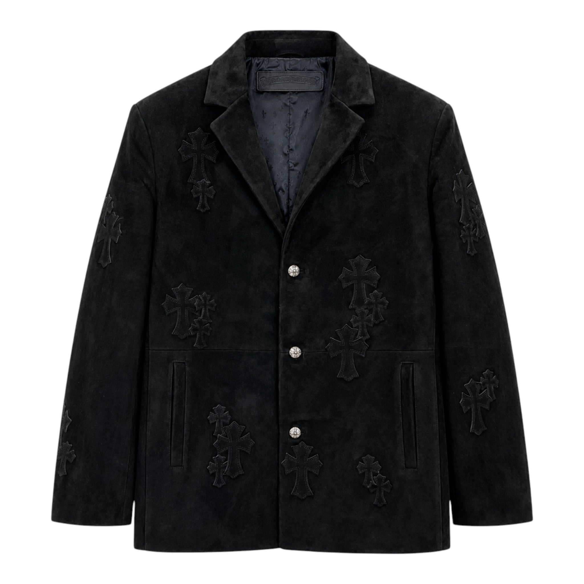 Chrome Hearts Suede Cross Patched Jacket / Blazer