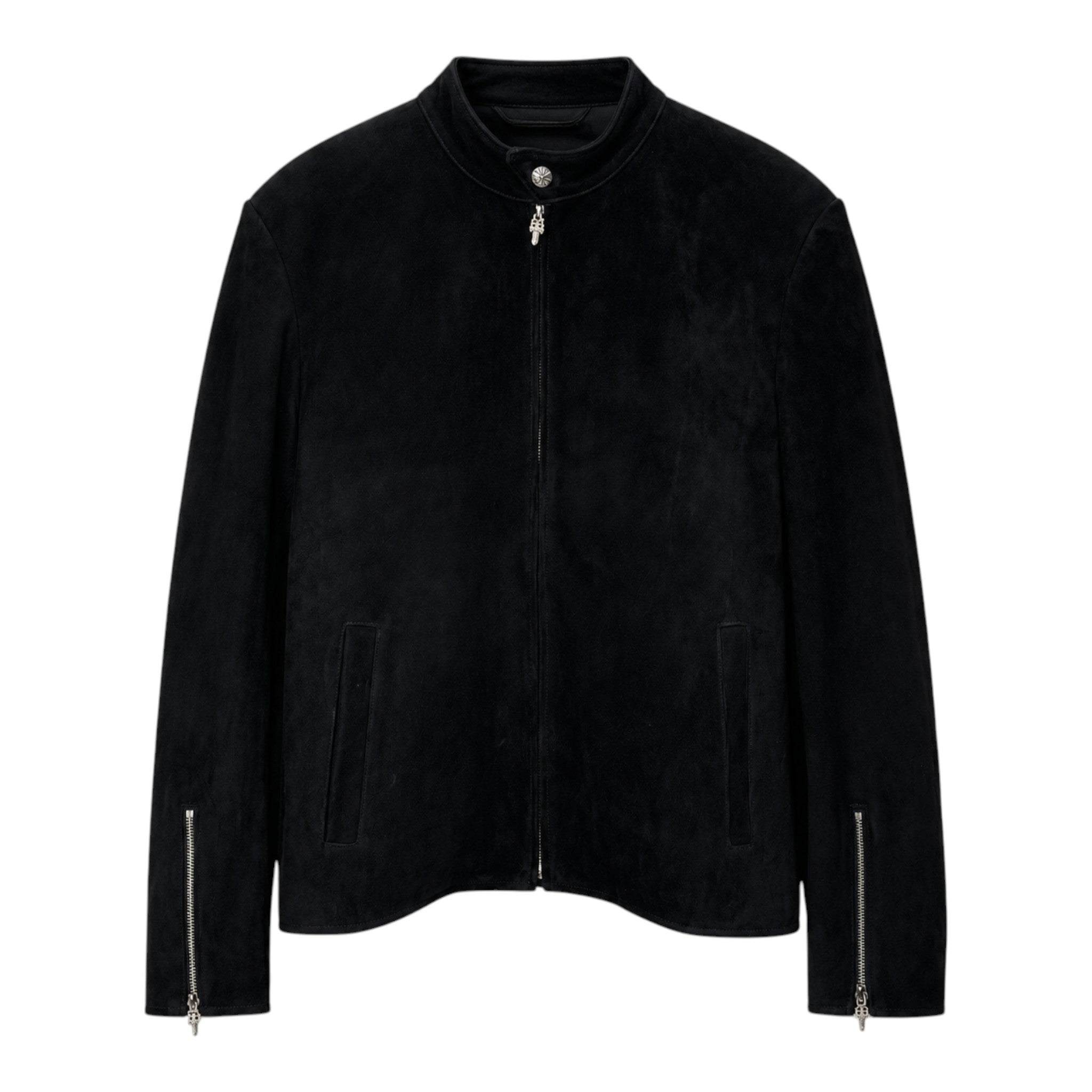 Chrome Hearts Suede Dagger Zip Jacket (Black)