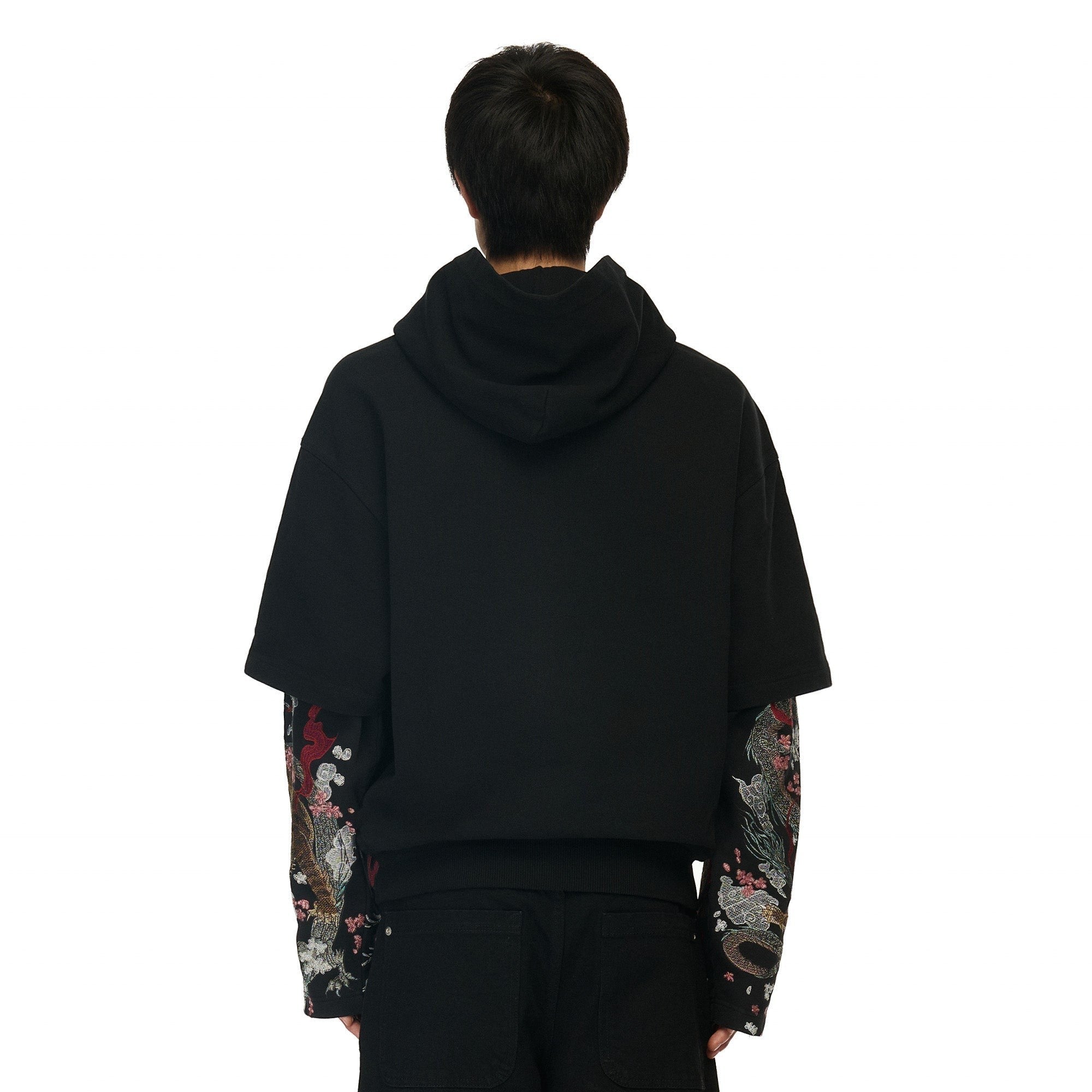 OFFCODE ARCHIVE USA Men's Yakuza Double Sleeve Hoodie Black
